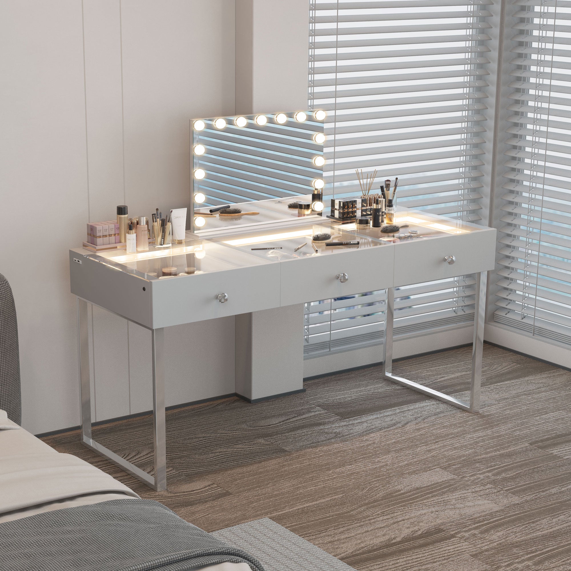 Billie Vanity Desk Pro - 3 Storage Drawers_VANITII