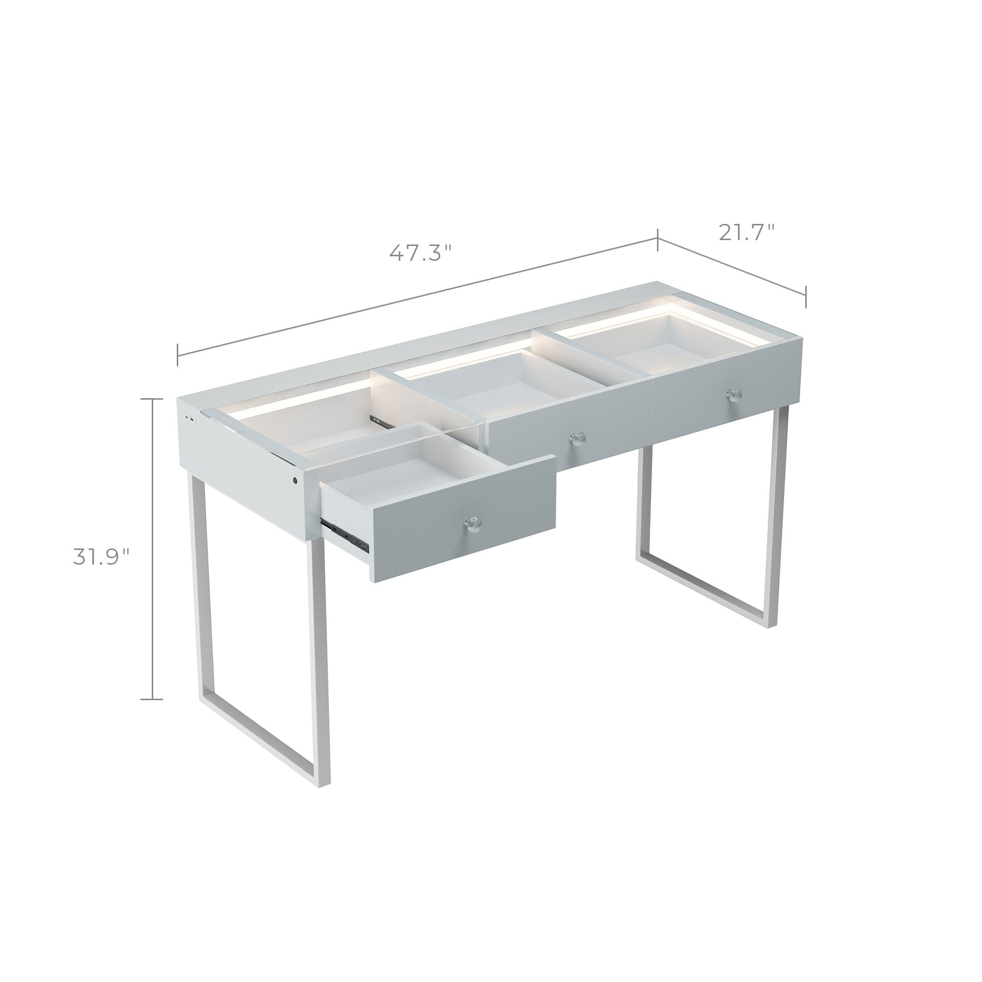 Billie Vanity Desk Pro - 3 Storage Drawers_VANITII