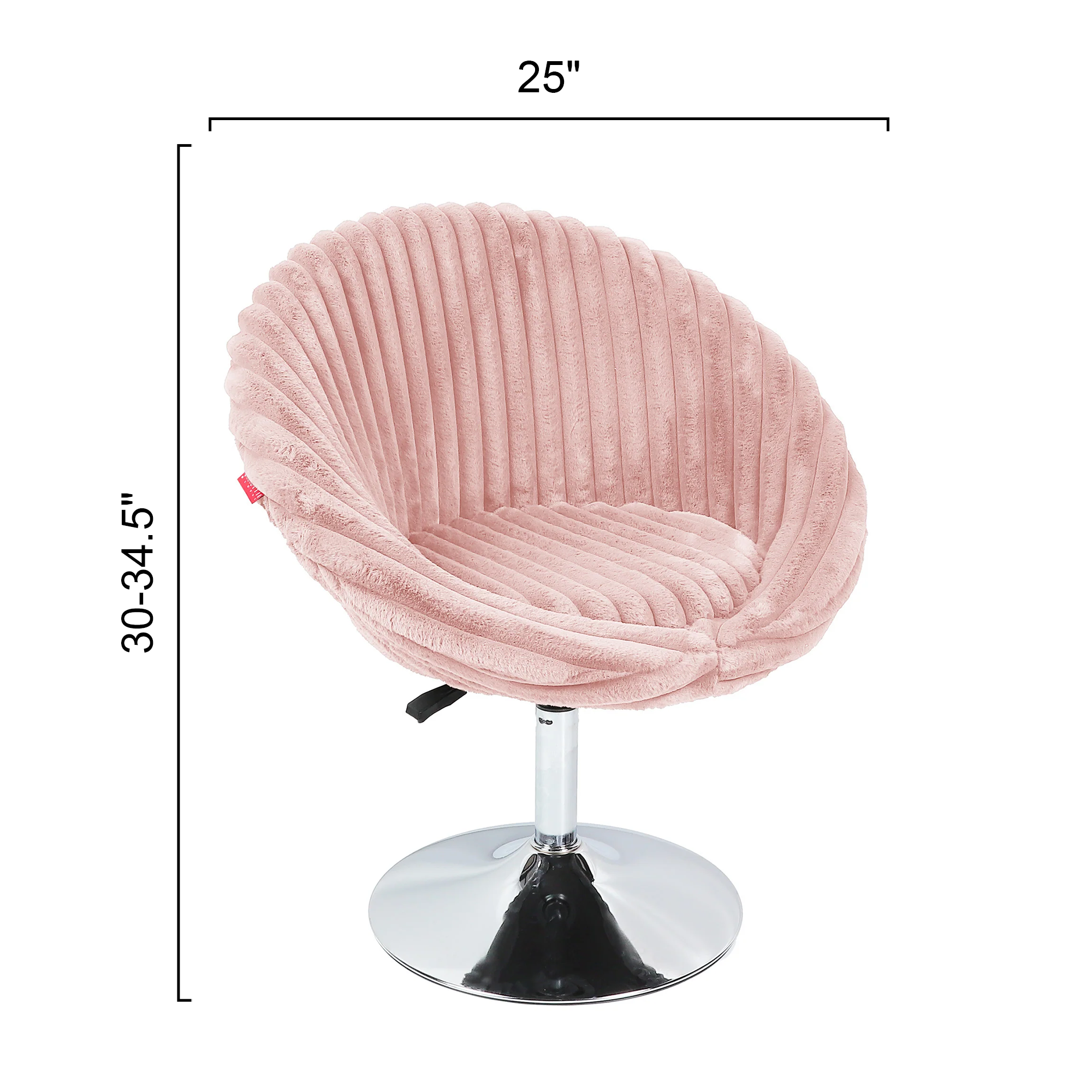 Bella Swivel Rabbit Fur Vanity Chair