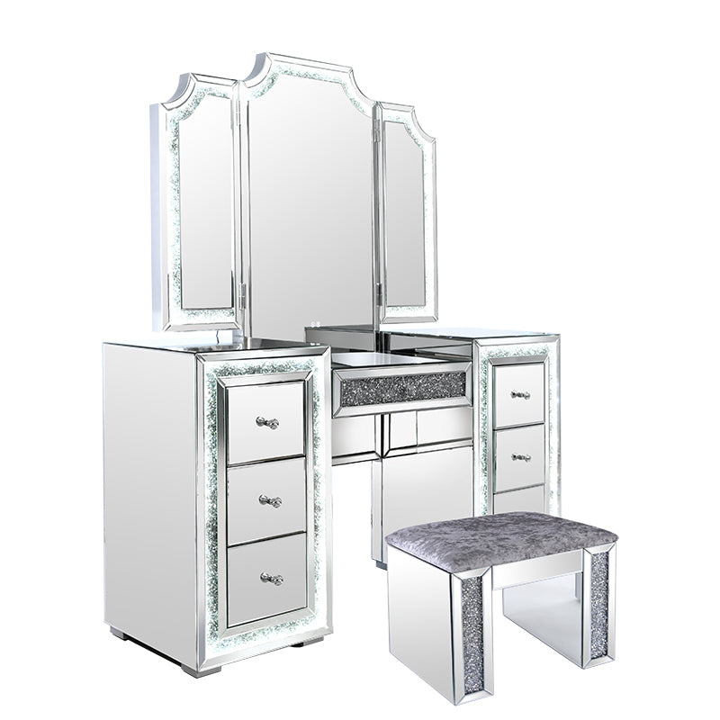 VANITII Mirrored Vanity With LED Lights