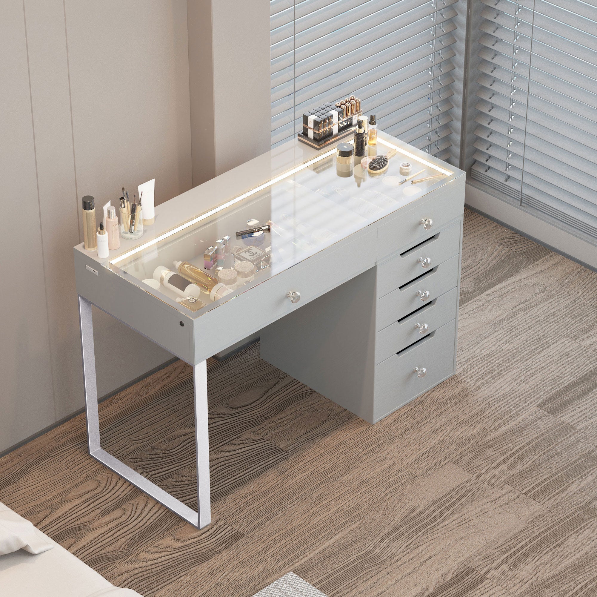 Diana Vanity Desk Pro - 6 Storage Drawers_VANITII