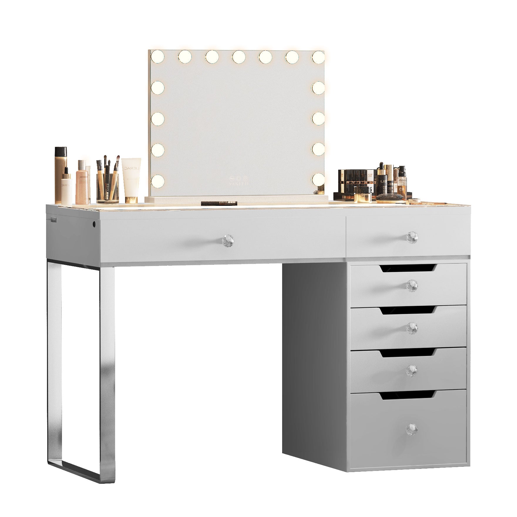 Diana Vanity Desk Pro - 6 Storage Drawers_VANITII