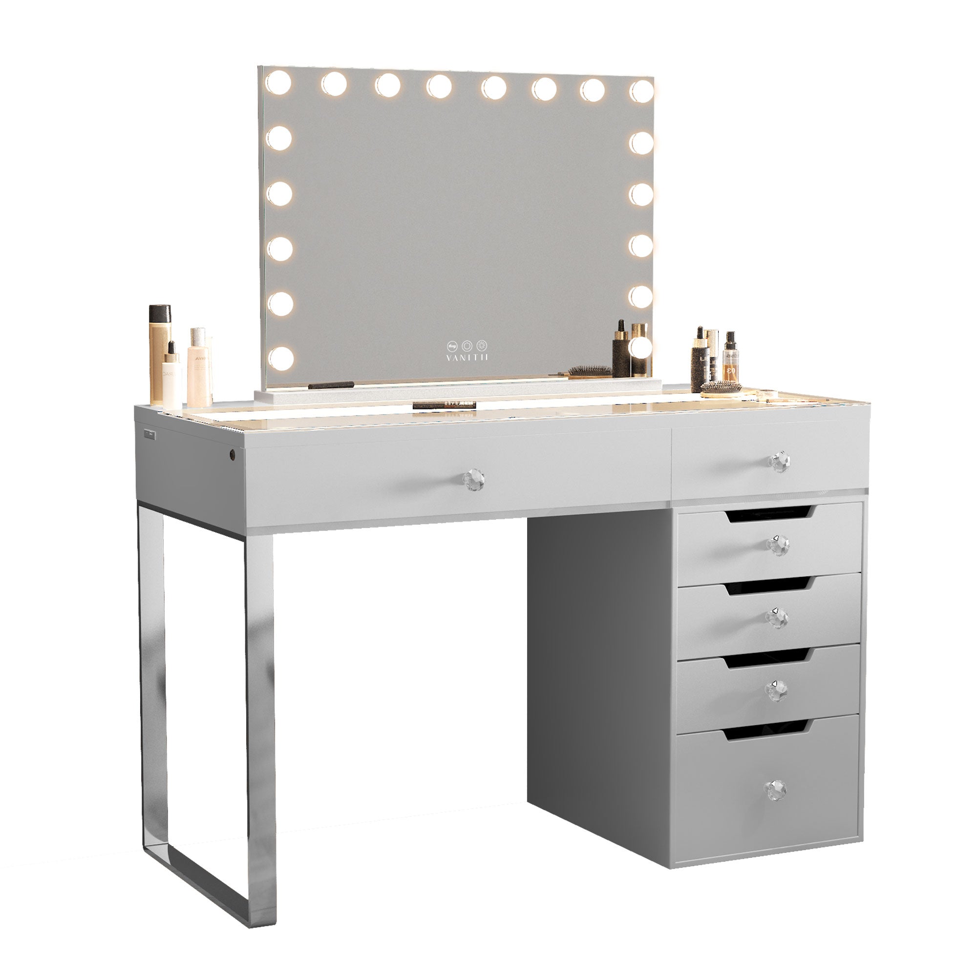 Diana Vanity Desk Pro - 6 Storage Drawers_VANITII