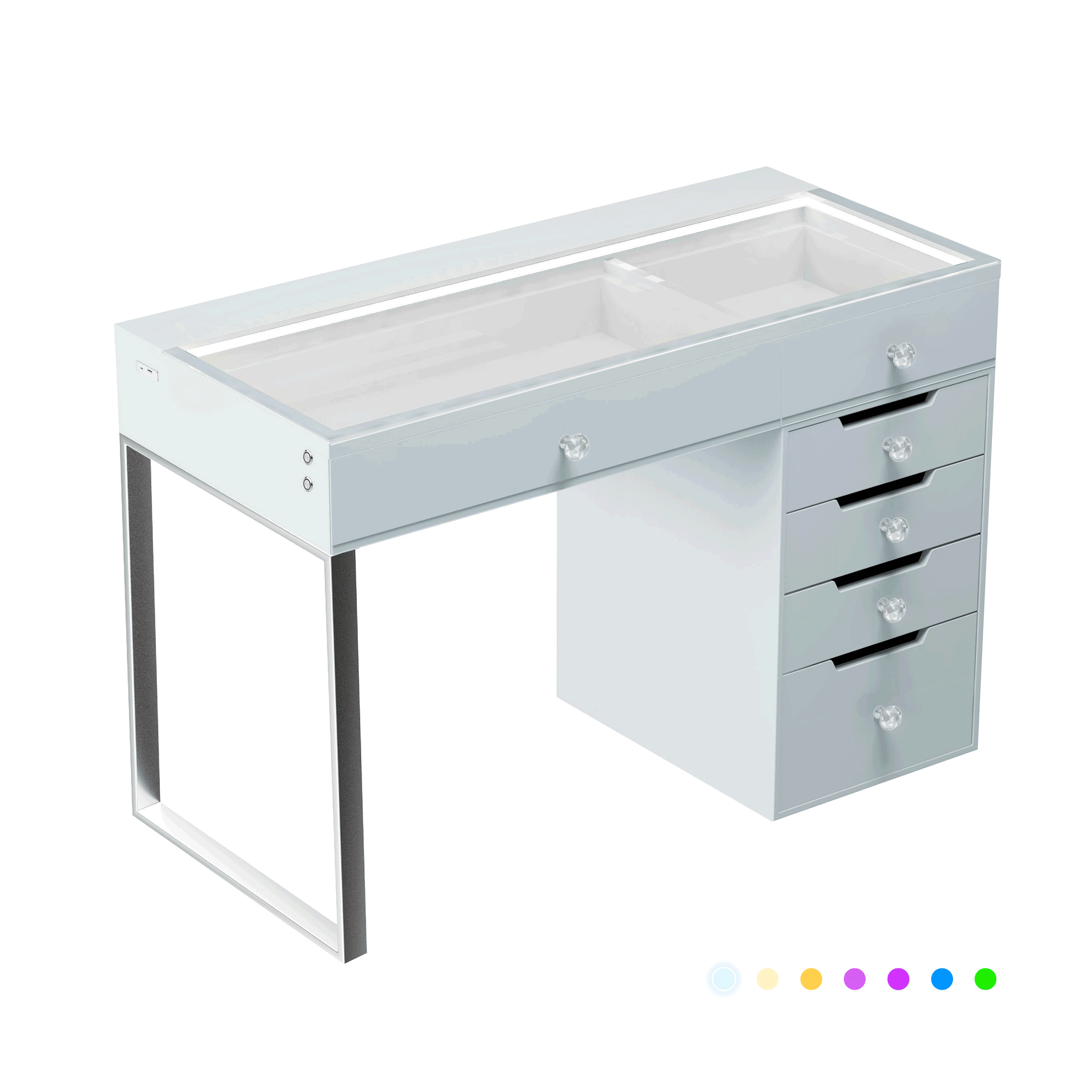 Diana Vanity Desk Pro - 6 Storage Drawers_VANITII