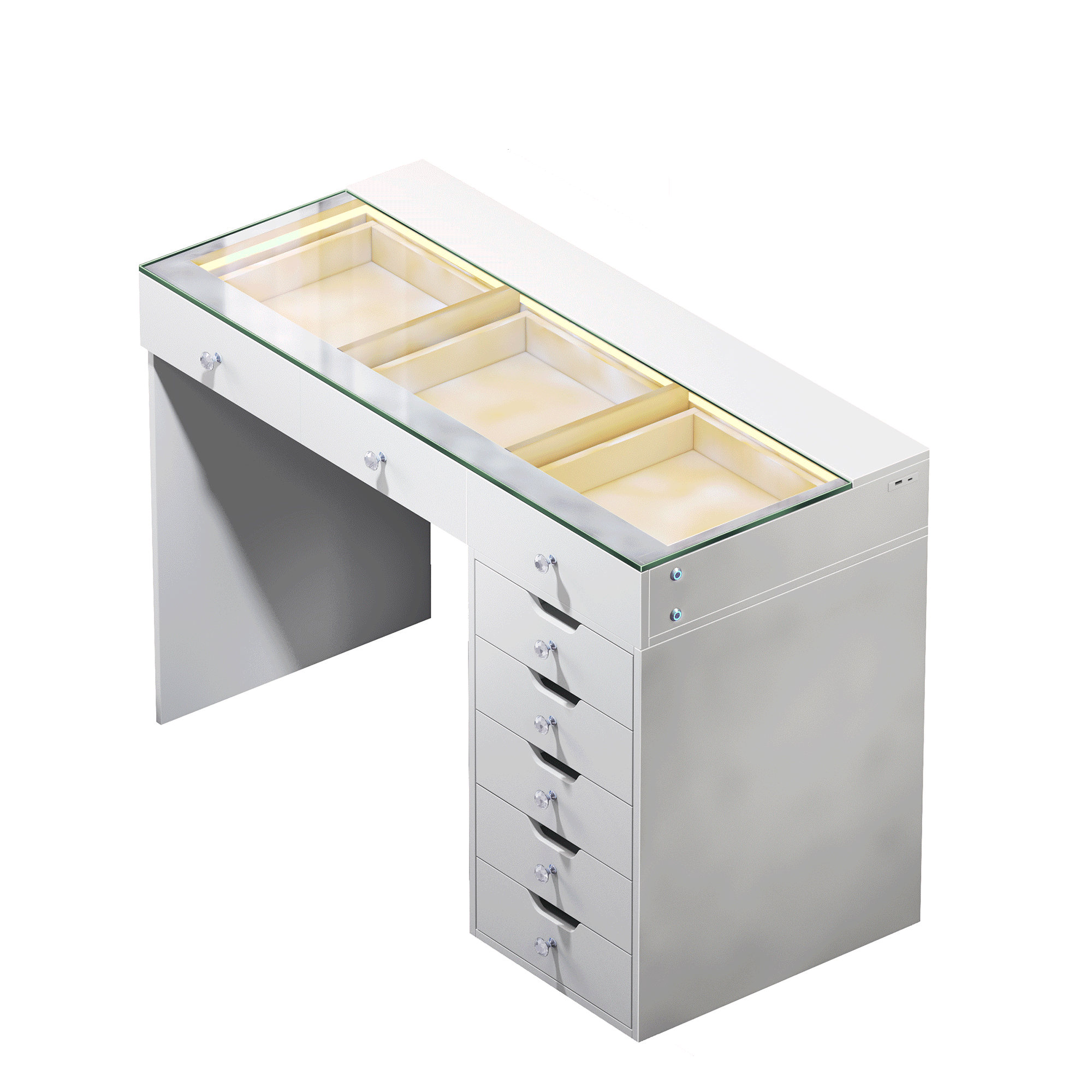 VANITII Diana Vanity Desk Pro- 8 Storage Drawers