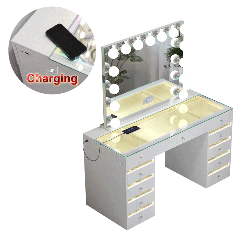 VANITII Fenair Vanity Desk with RGB light including Vanity Mirror