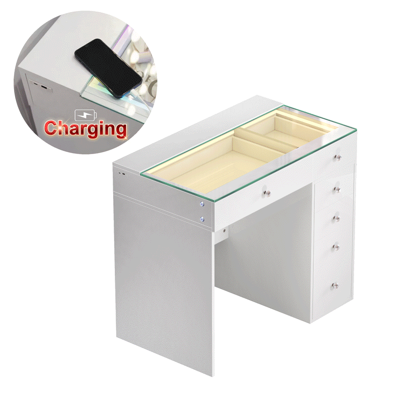 VANITII Mini Diana Vanity Desk- 6 Storage Drawers