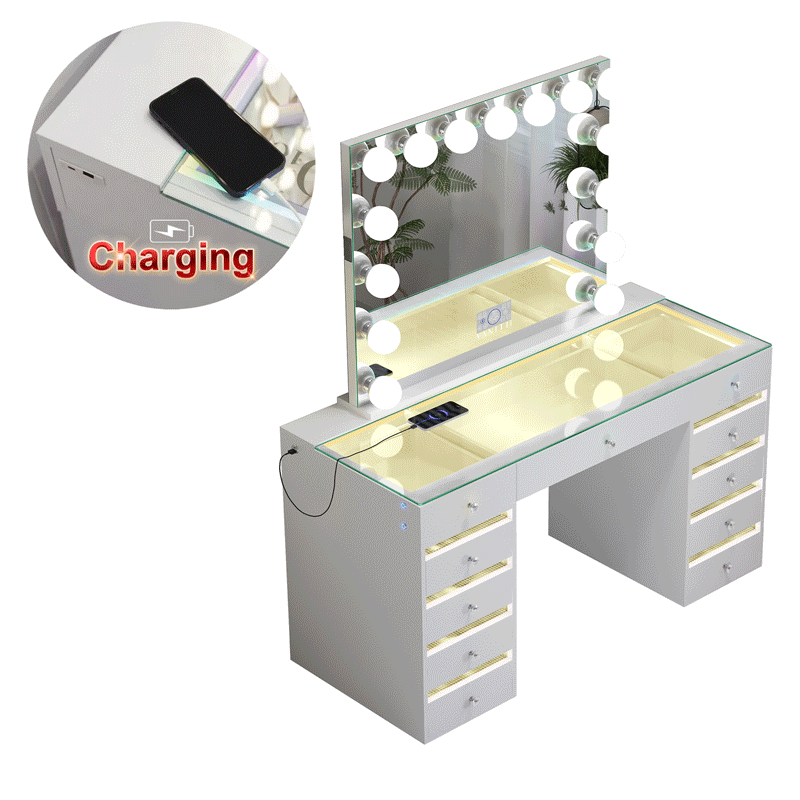 VANITII Fenair Vanity Desk with RGB light including Vanity Mirror