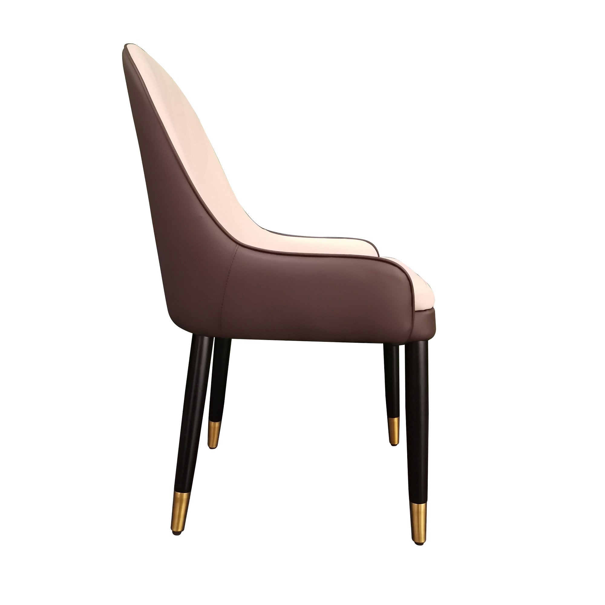 PU Black powder coated legs Dining chair