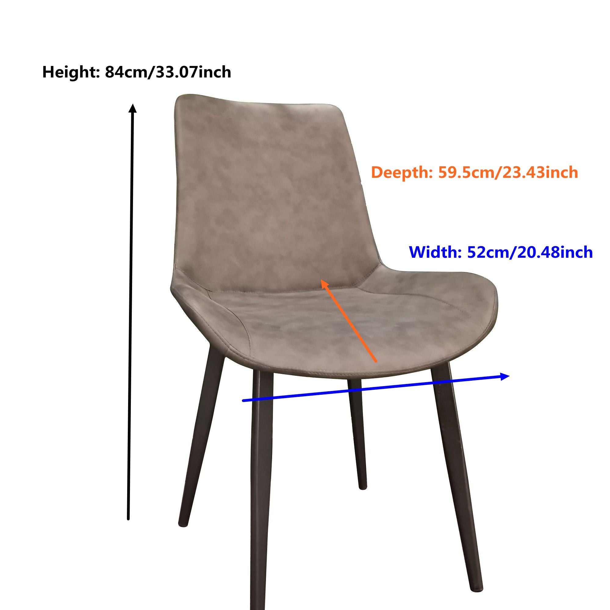 Iron with High-quality PU Black Powder Coated Legs Dining Chair (B0002-818)