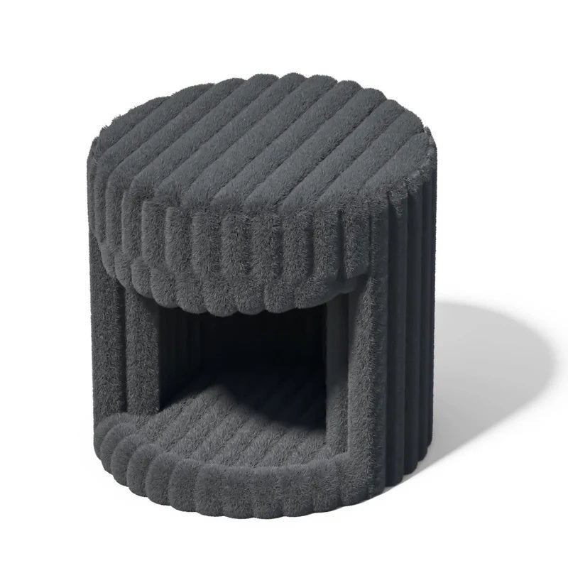 VANITII Super Soft Rabbit Hair Cat Bed-Grey