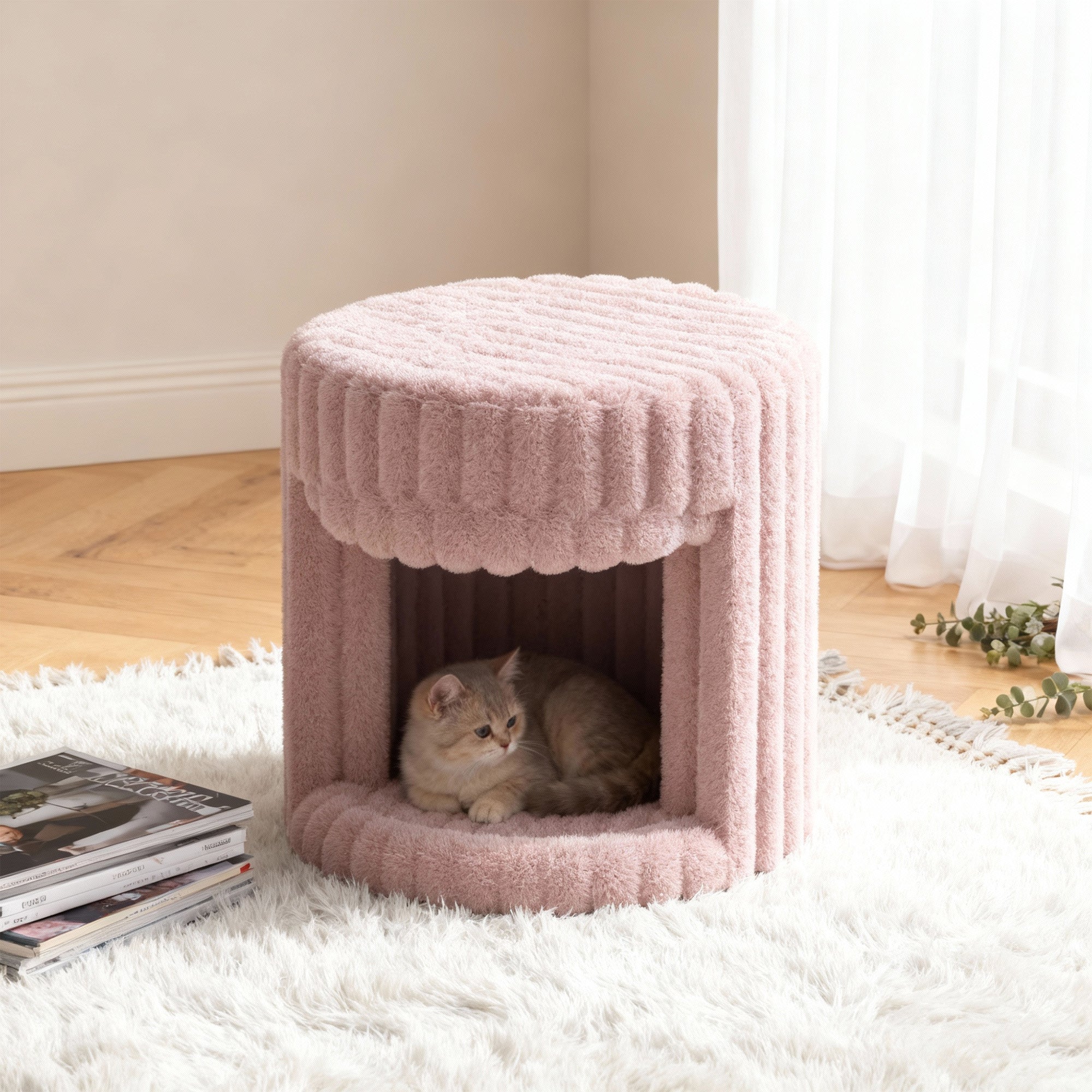 VANITII Super Soft Rabbit Hair Cat Bed