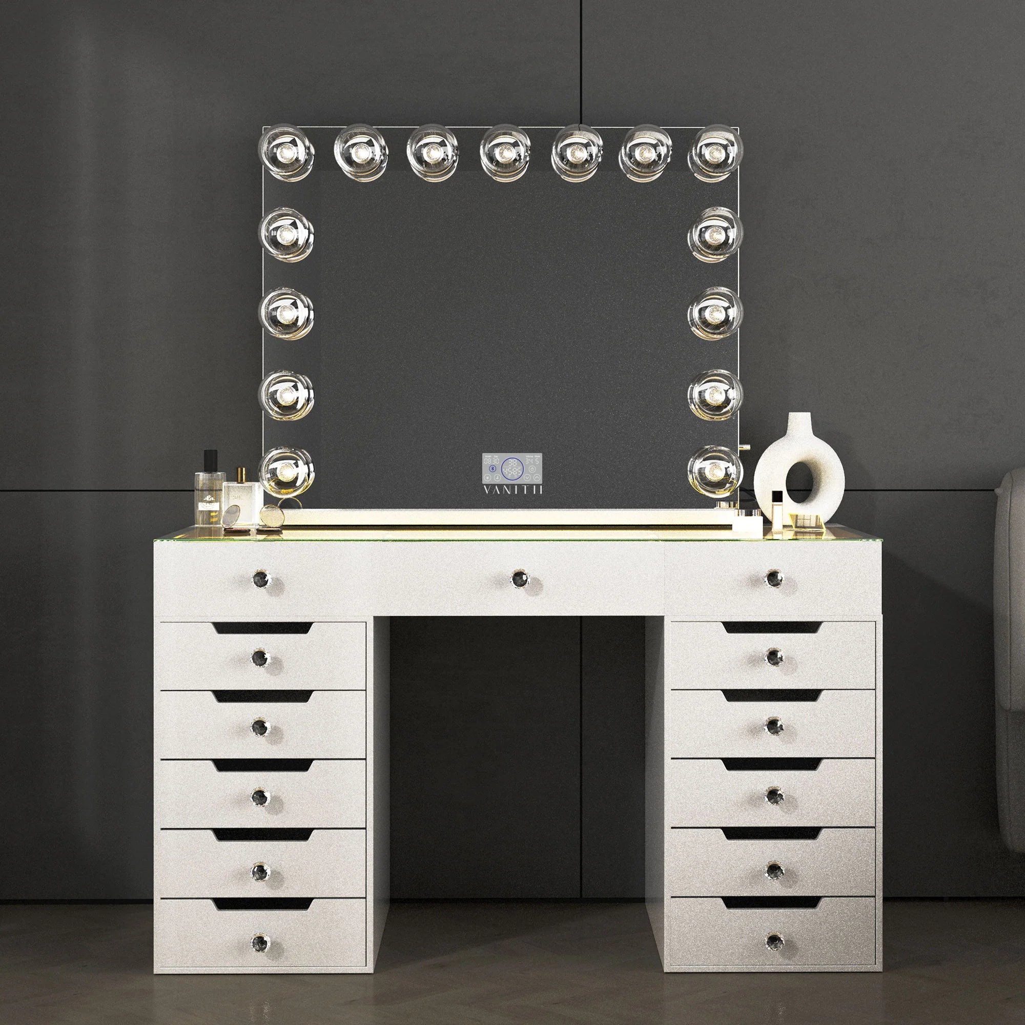 VANITII Marilyn Hollywood Vanity Mirror Pro Max with 15 PCS G95FLM Bulbs