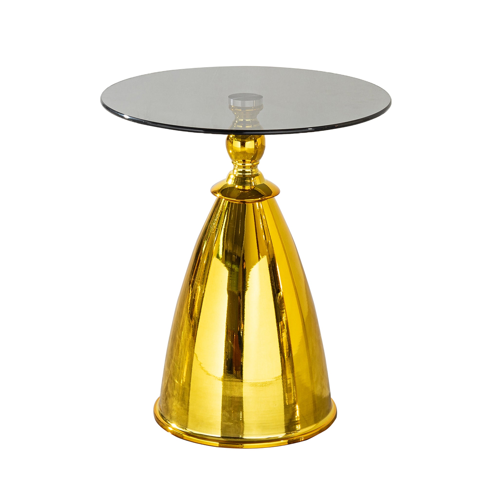 Gray Tempered Glass Side Table