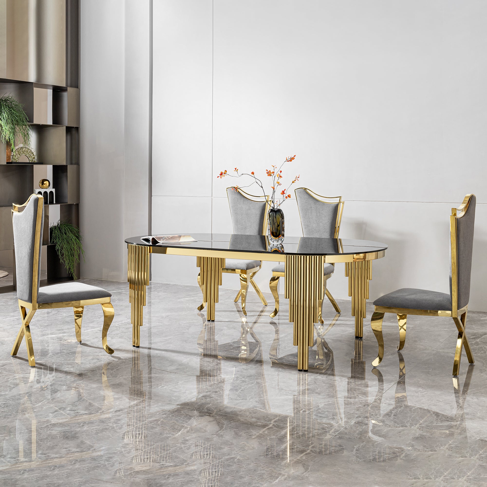 12mm Tempered Black Glass Dining Table