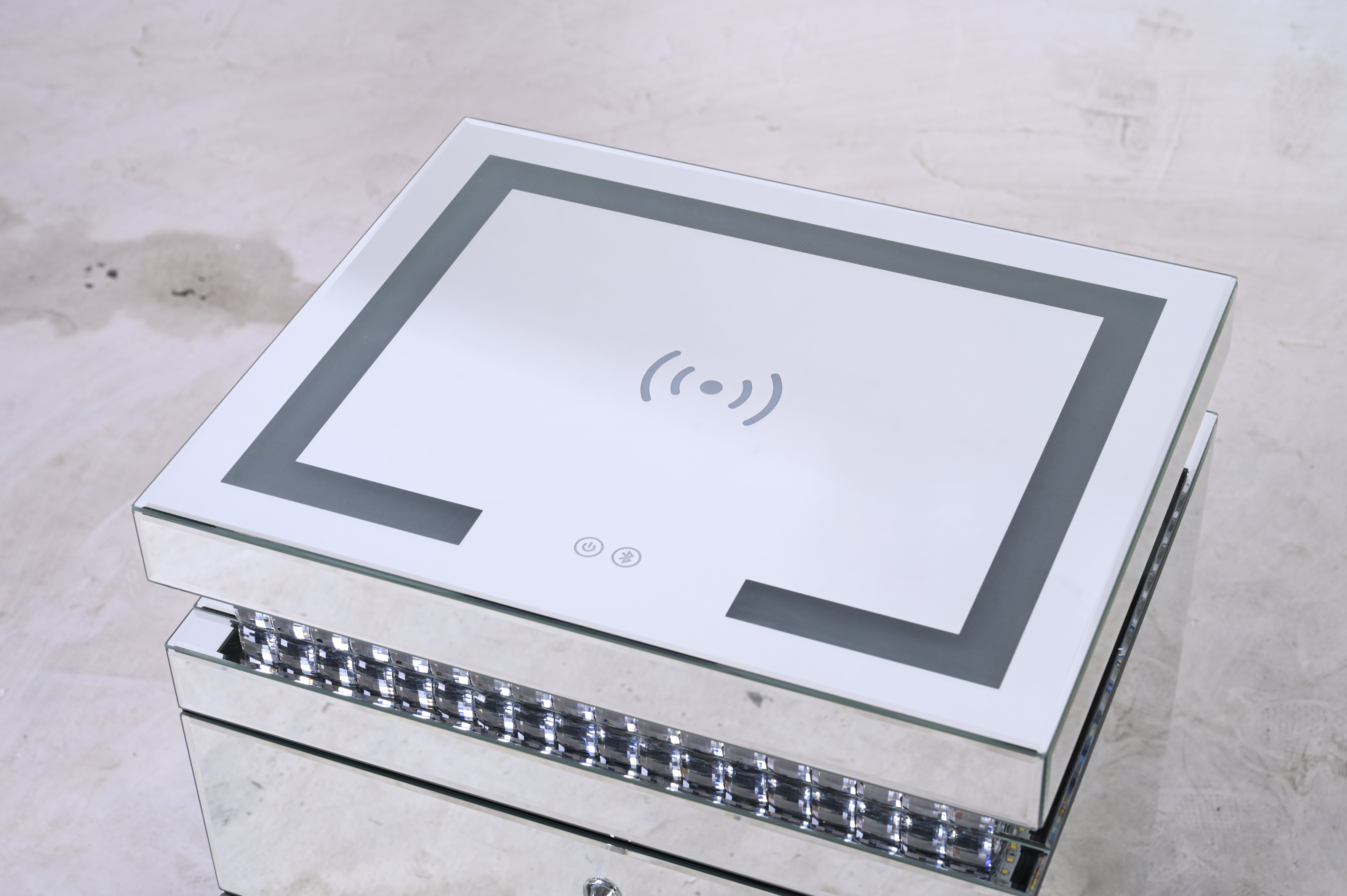 VANITII LED Bedside Table with Wireless Charger