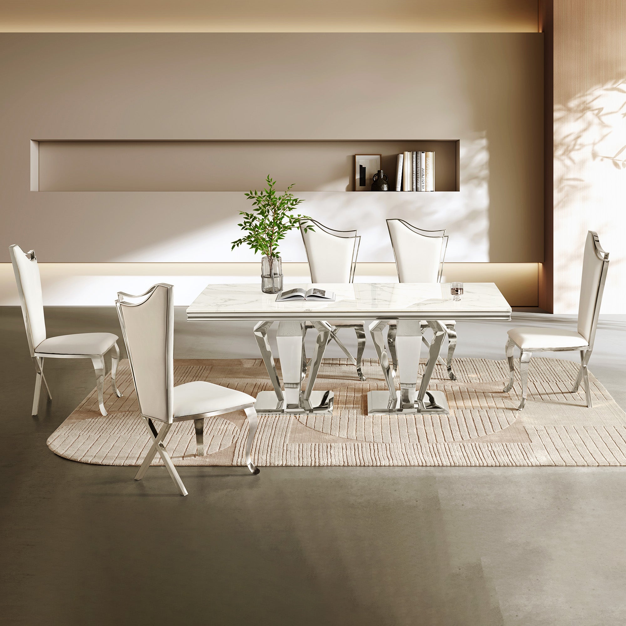 Modern Stainless Steel Dining Table