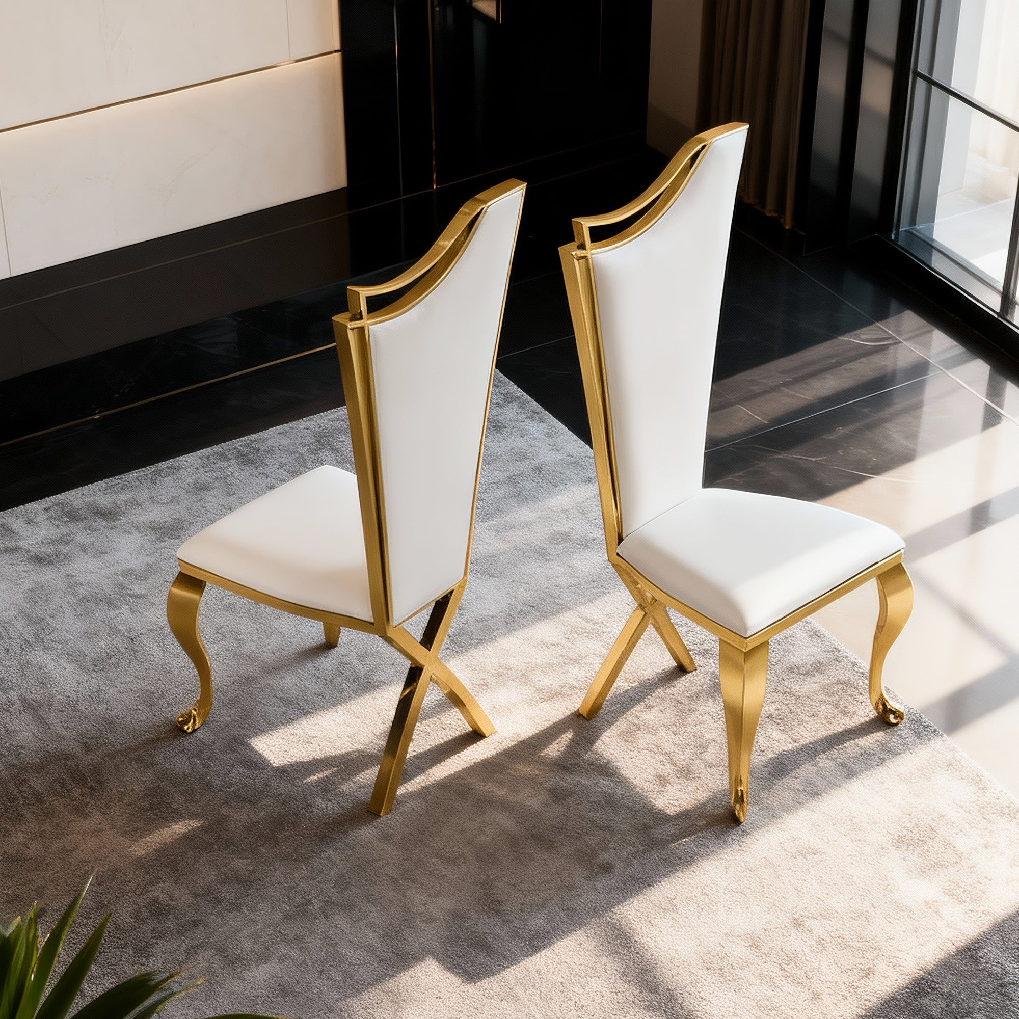 Stainless Steel Dining Chair with PU Material