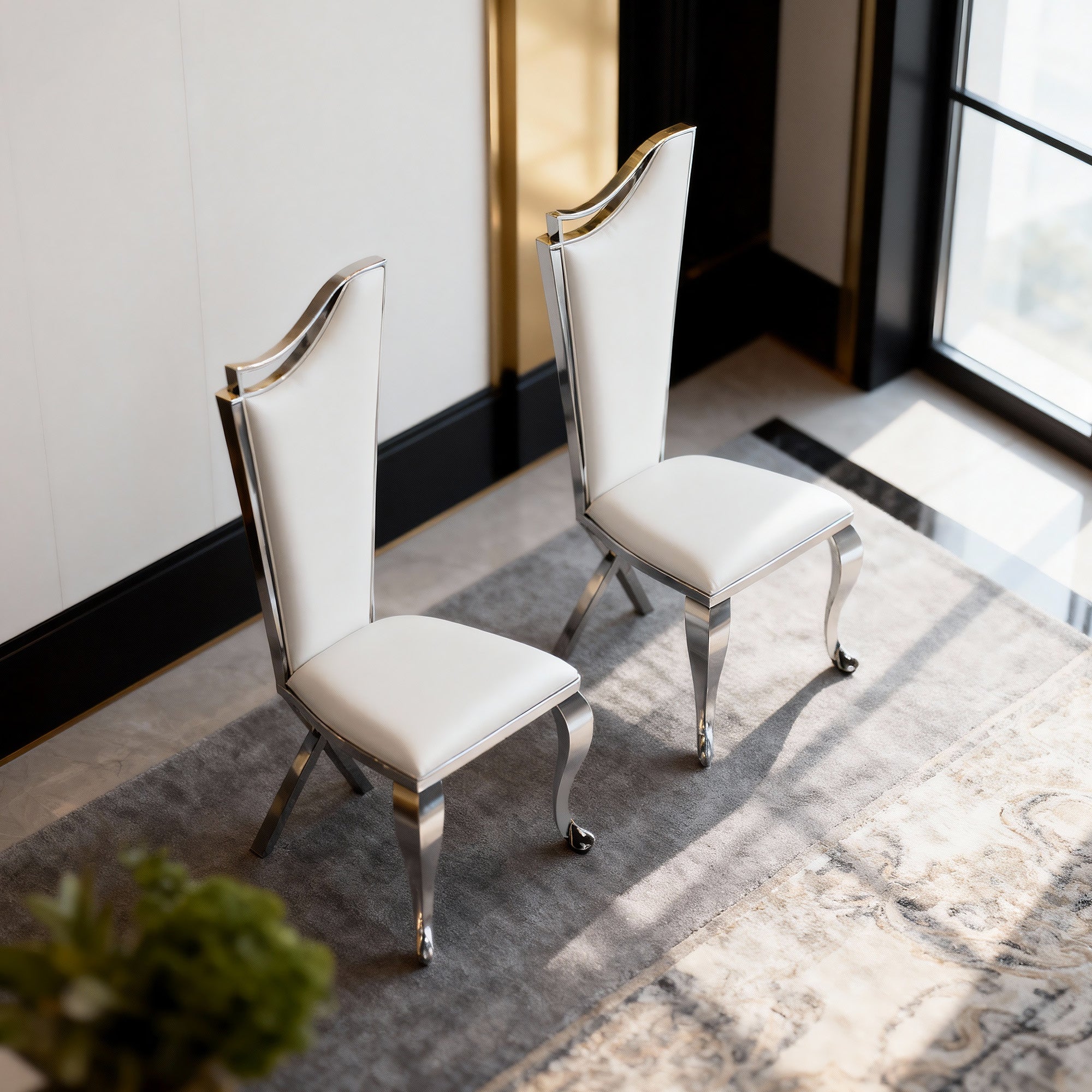 Stainless Steel Dining Chair with PU Material