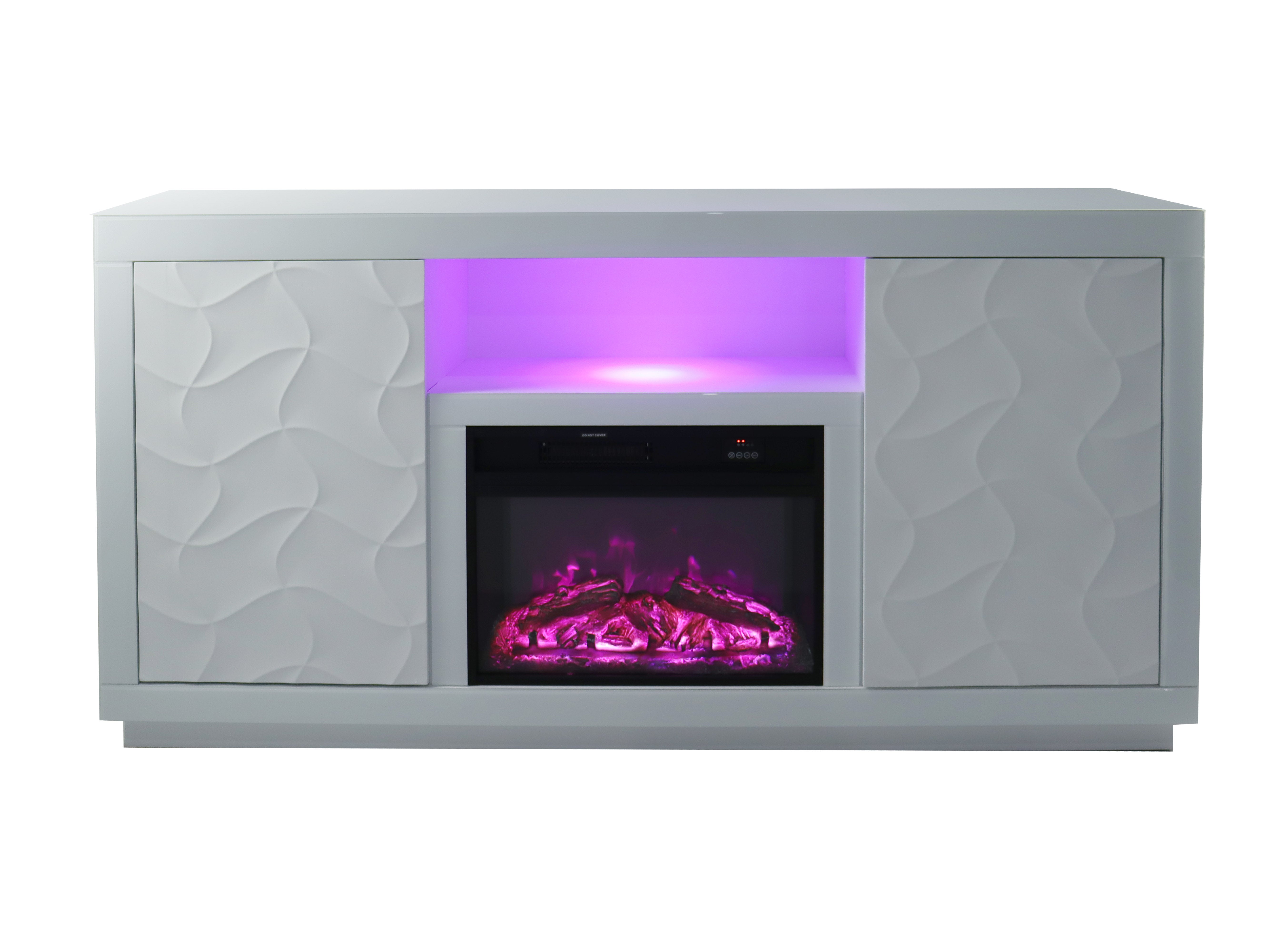 Fully Assembled 71" Timeless White Electric Fireplace