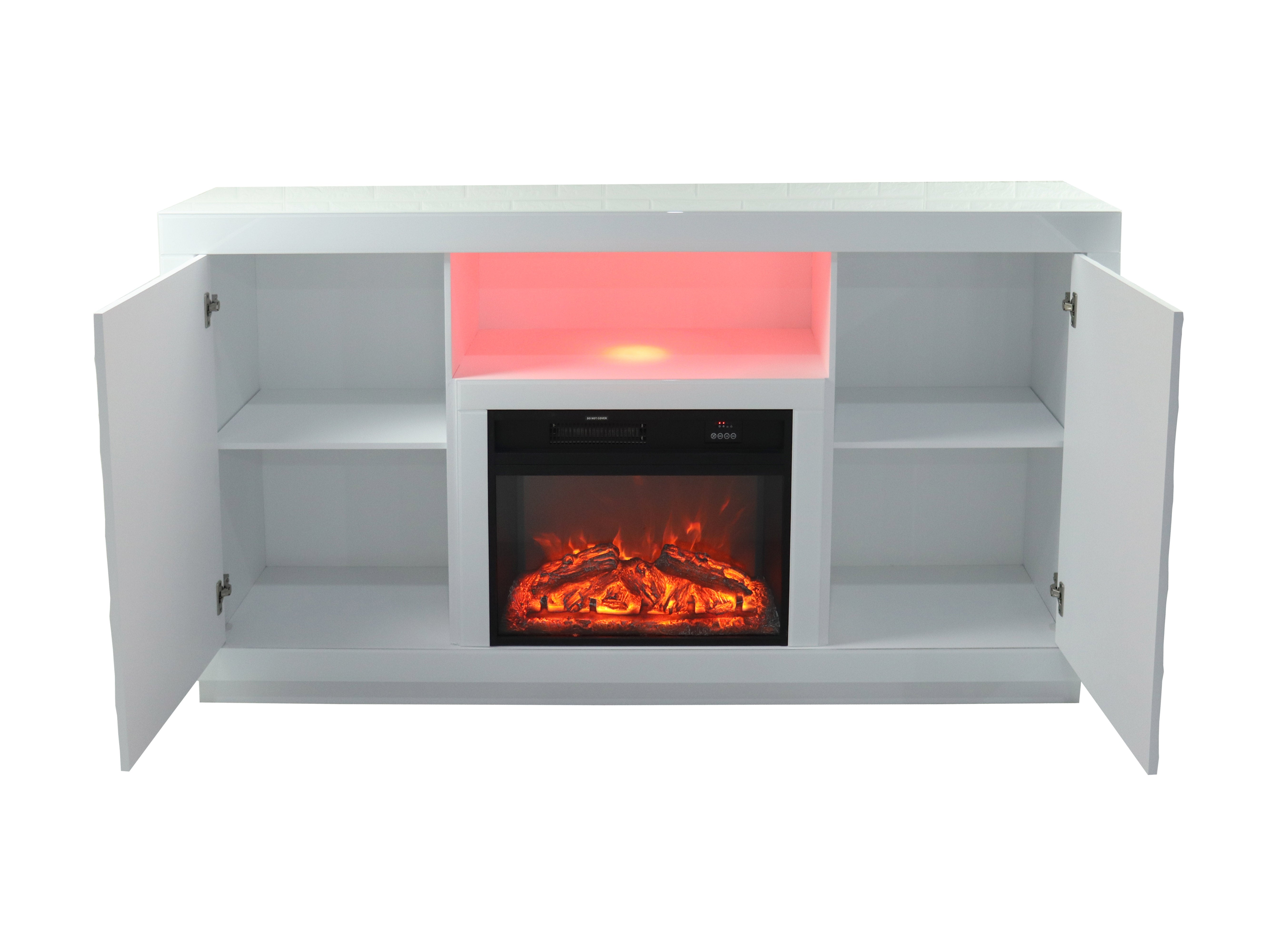 Fully Assembled 71" Timeless White Electric Fireplace