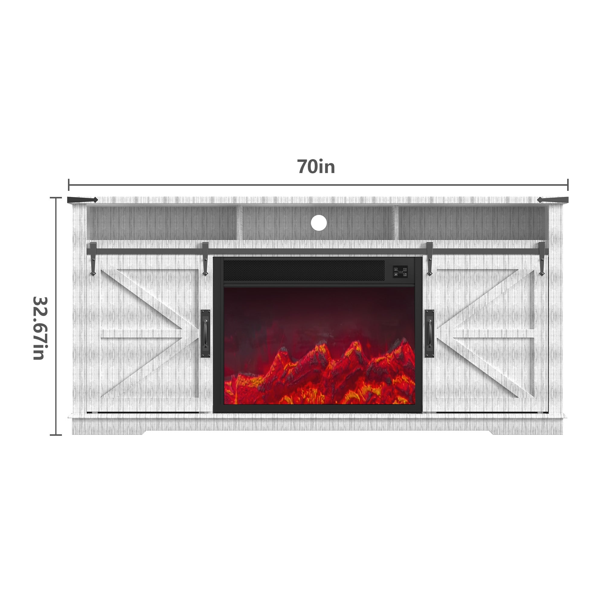 Fully Assembled TV stand with an electronic fireplace