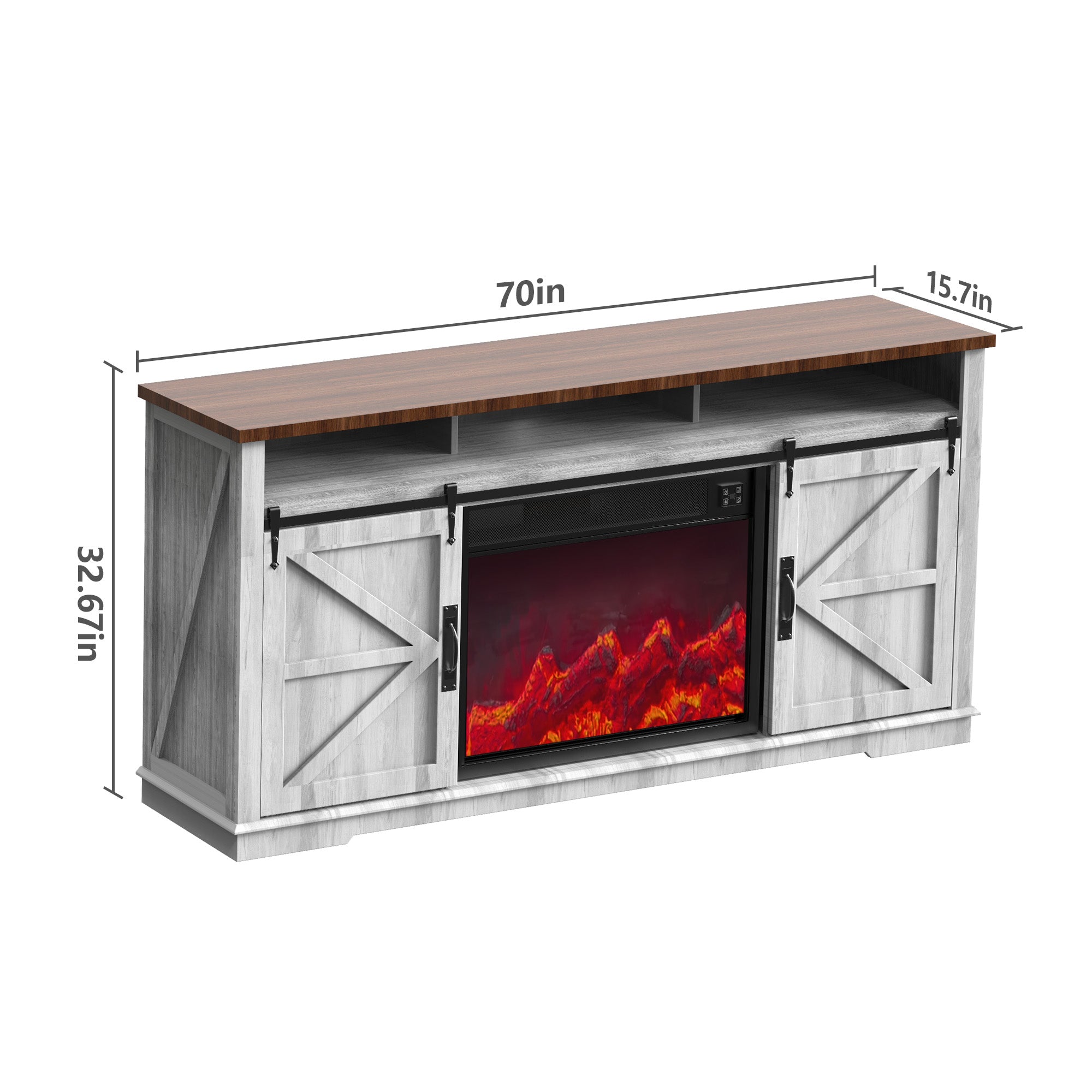 Fully Assembled TV stand with an electronic fireplace