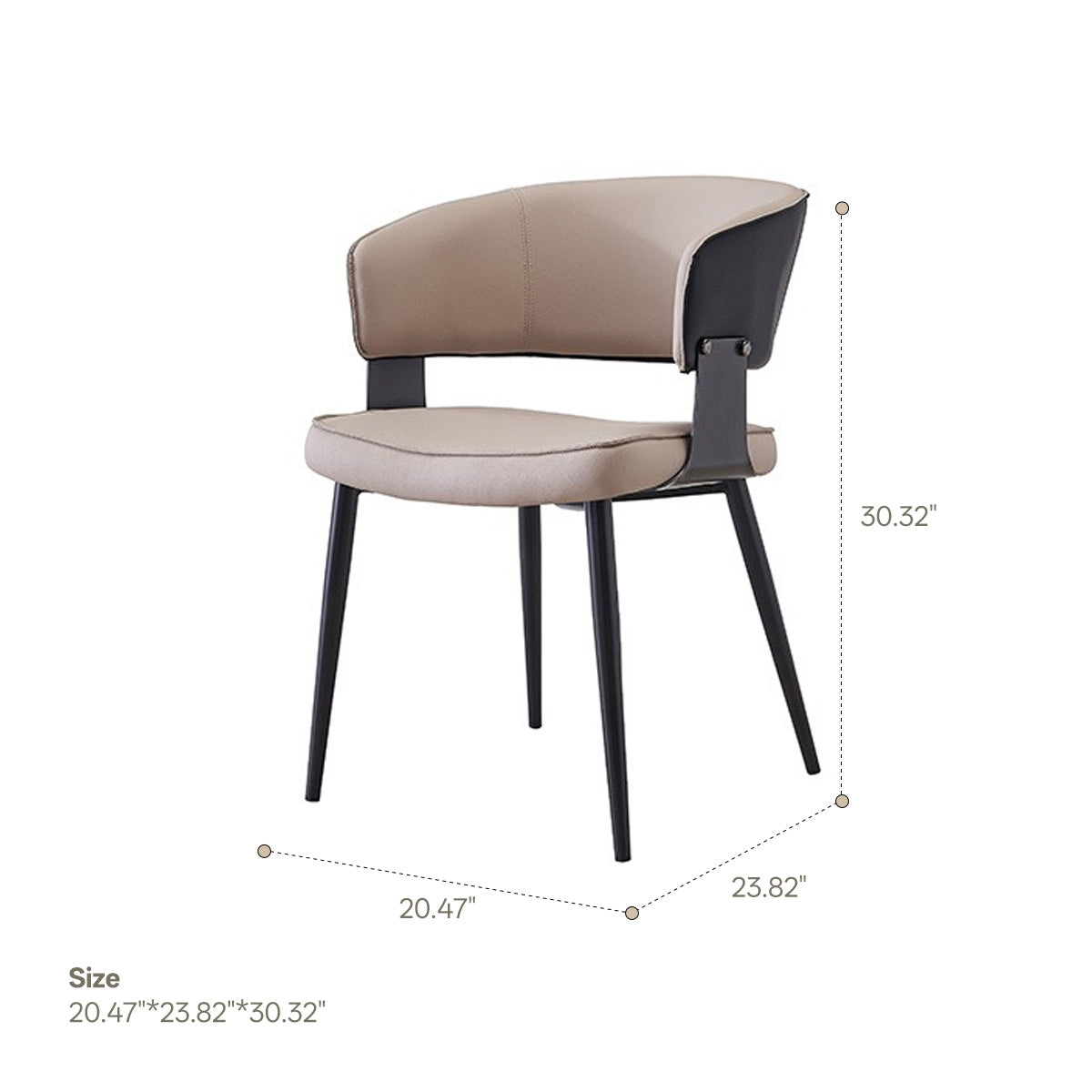 PU leather carbon steel dining chair