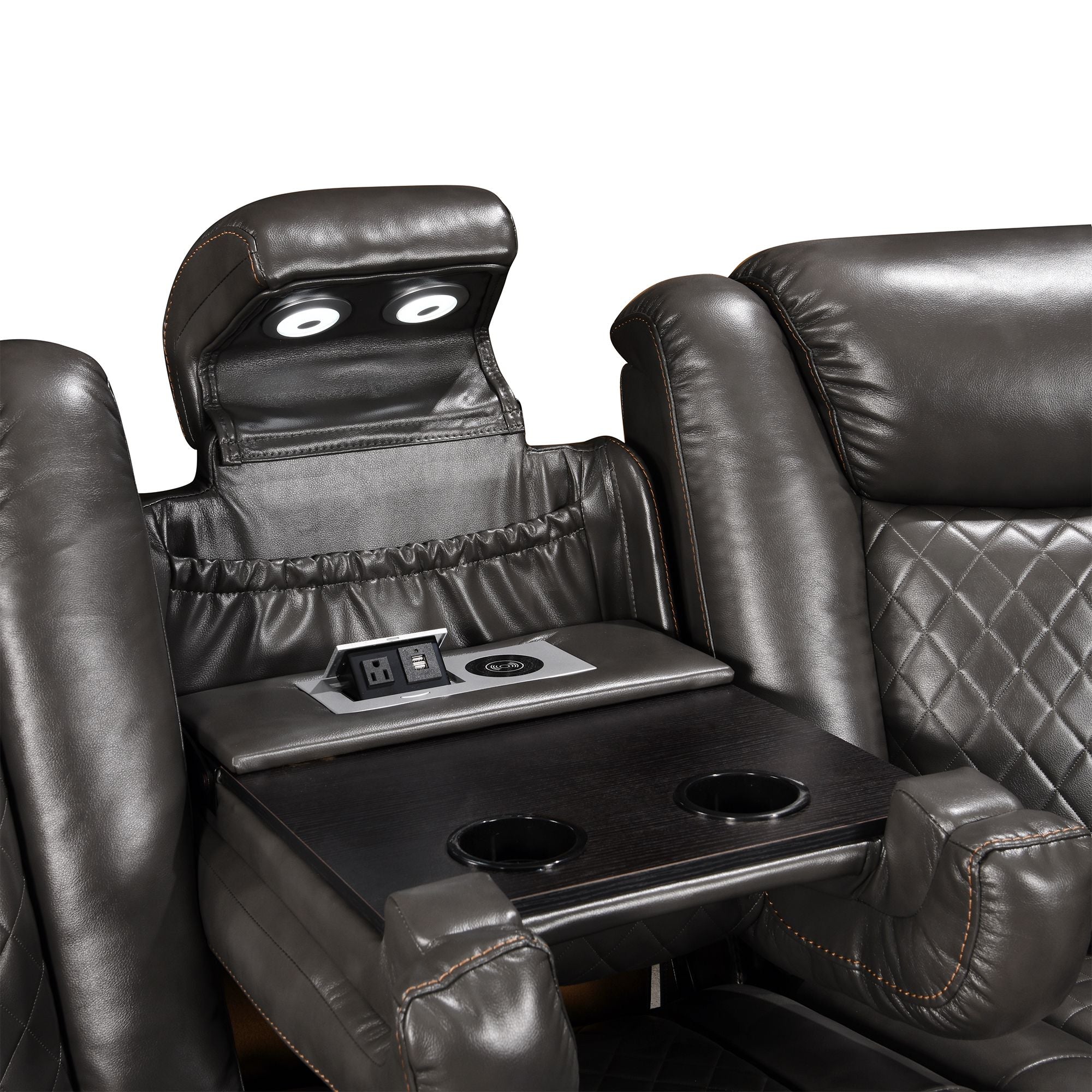 Power Recliner Sectional MC2855B Gray