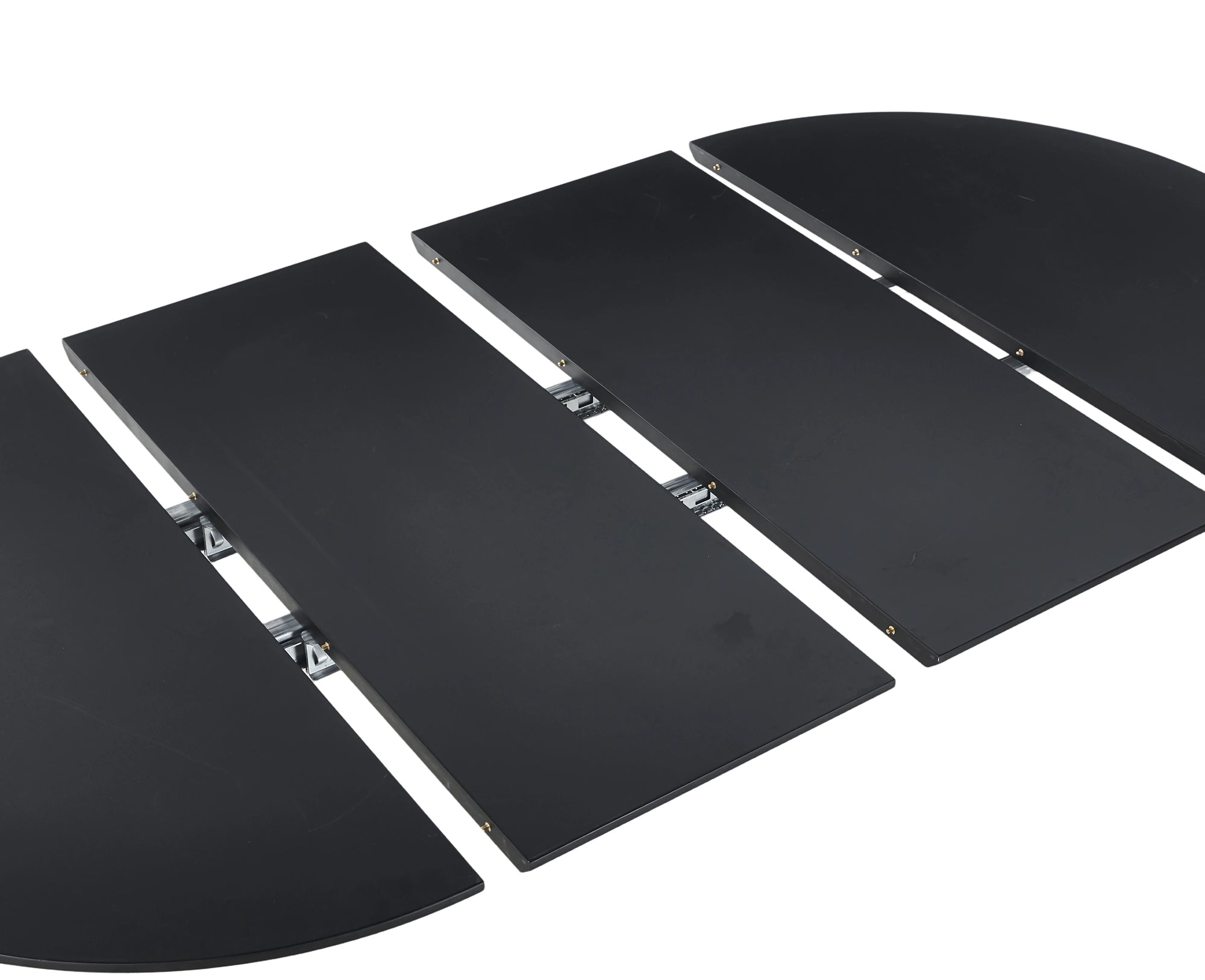 Black 71" Oval Extendable Dining Table: MDF Top, 40"-55"-71" Fold, Seats 6-8