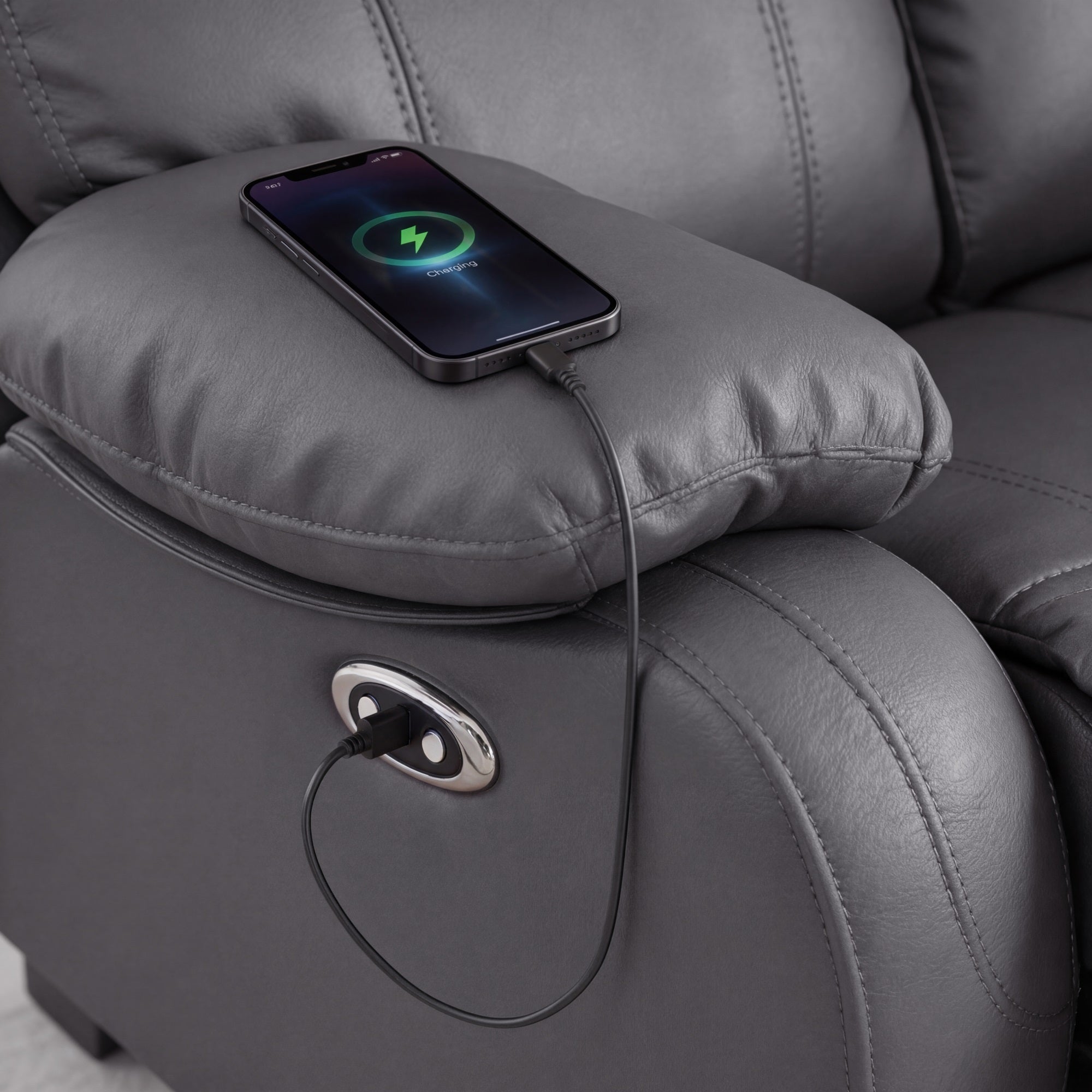 Harry Gray Power Recliner Sofa