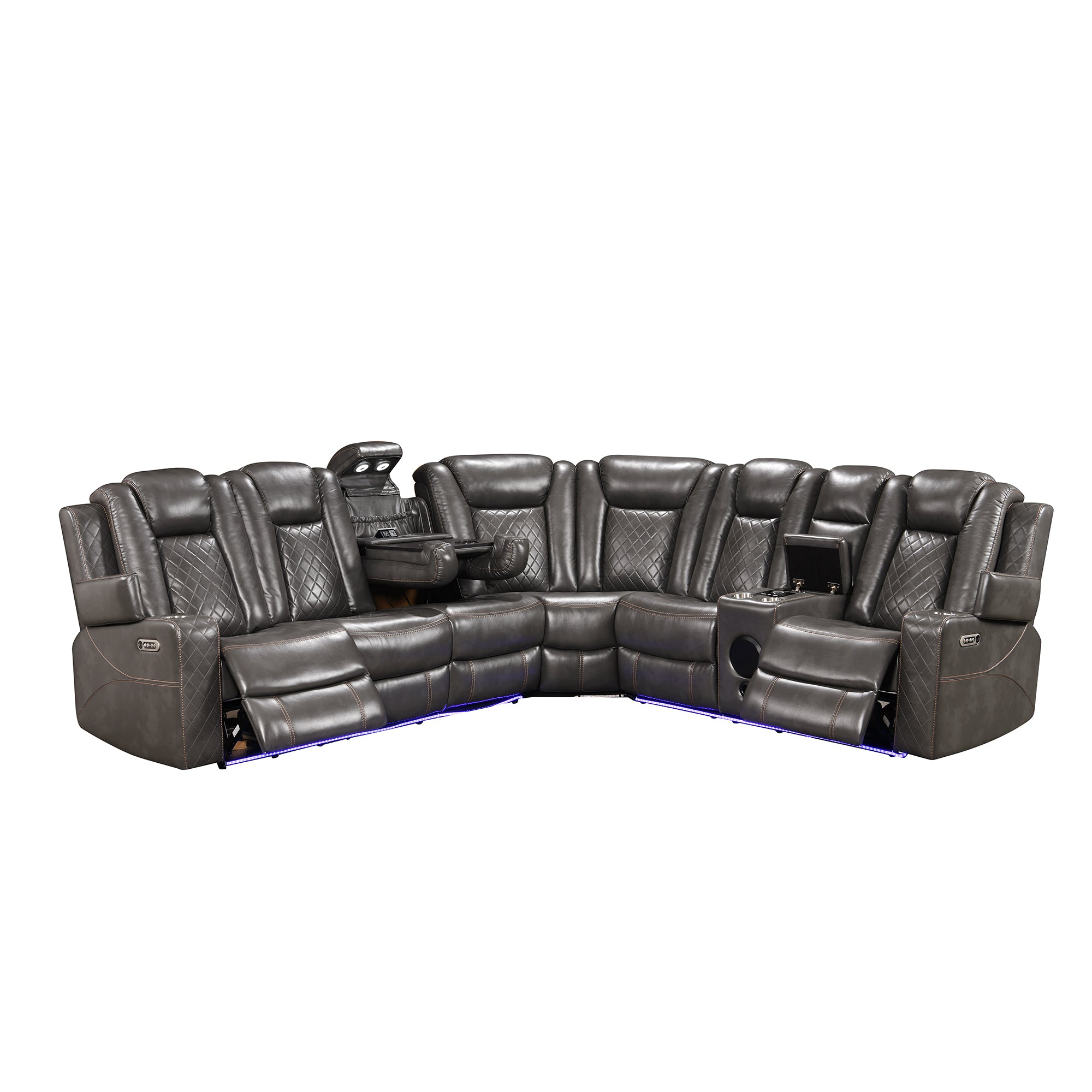 Power Recliner Sectional MC2855B Gray