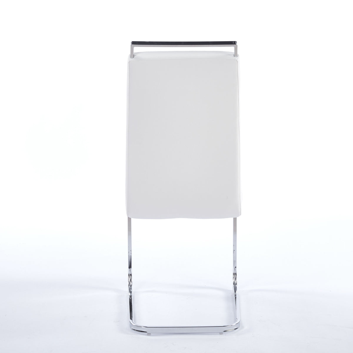 Contemporary Cantilever Dining Chair, Leather Upholstery with Chrome Metal Base 4pCS/CTN