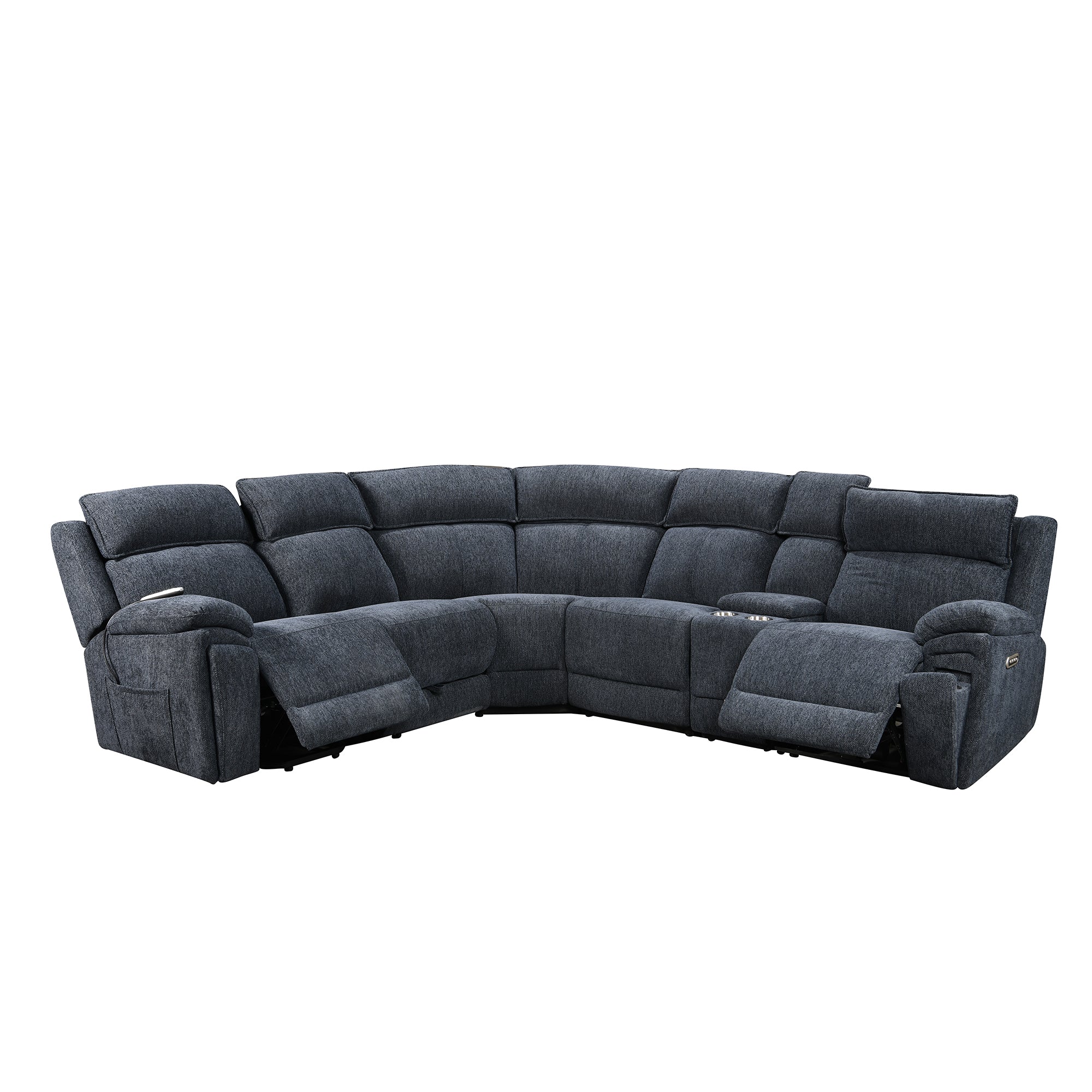 Power Recliner Sectional Fabric Sofa MC3020 Blue