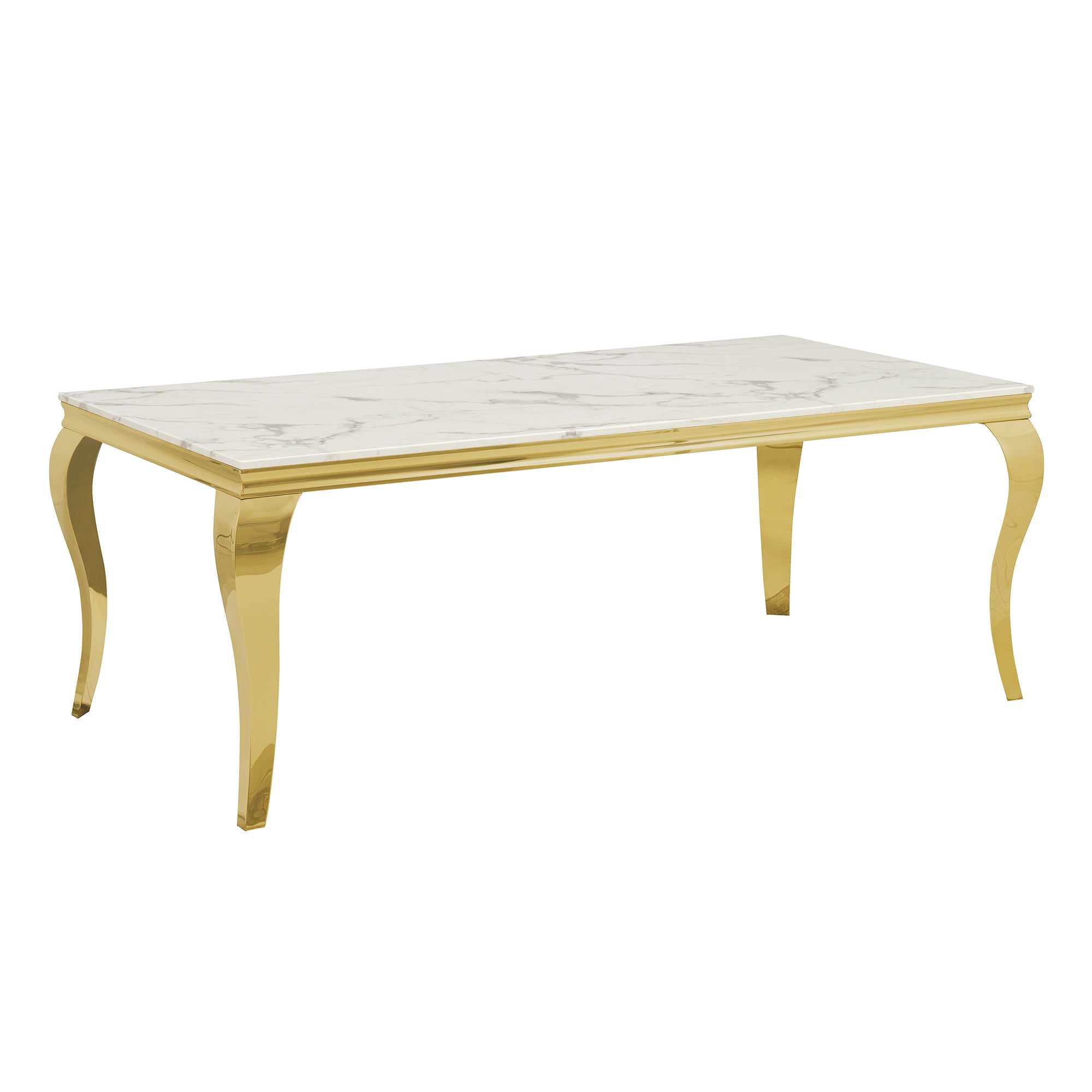 Gold Stainless Steel Marble Dining Table
