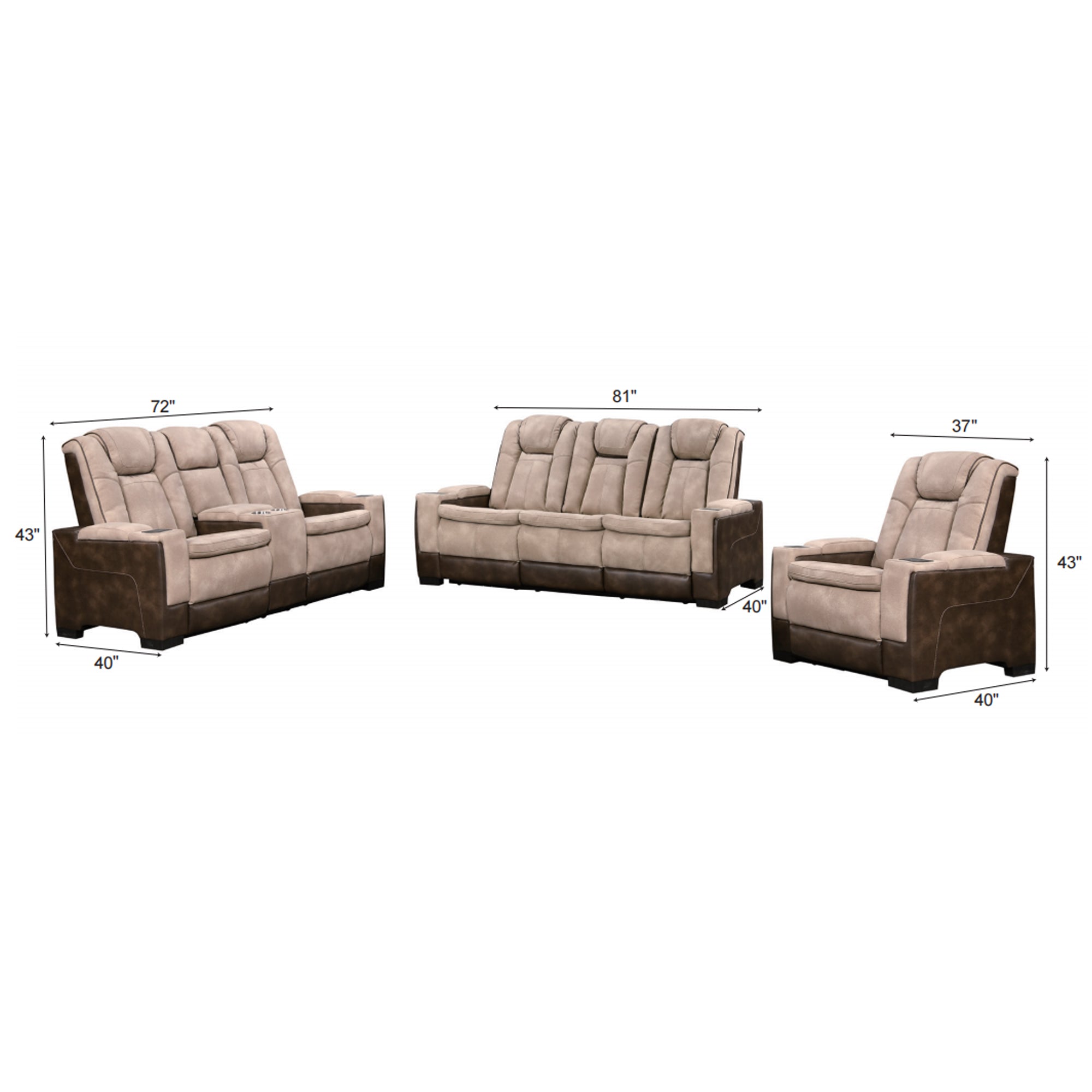 Power Recliner Sofa & Loveseat & Chair MR2866
