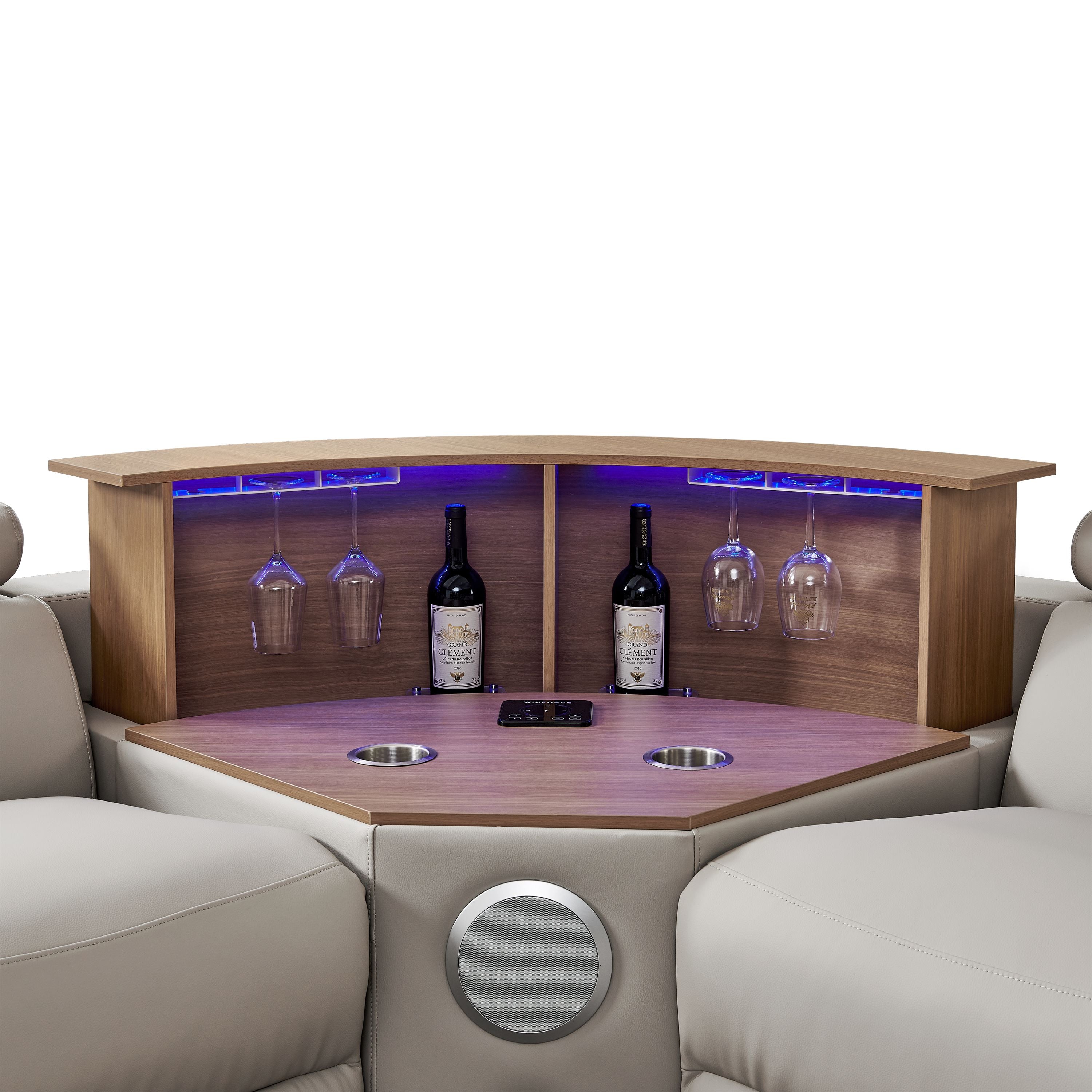 Luxury Leather Power Recliner with Rising Cabinet