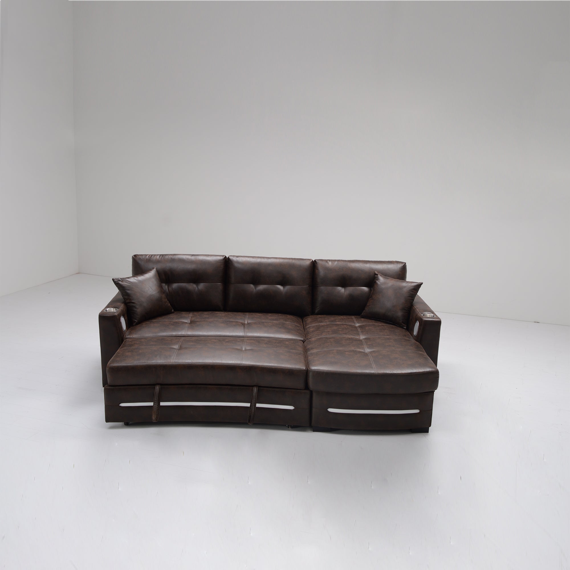 L-Shape sofa with storage and Pull-out bed-1369