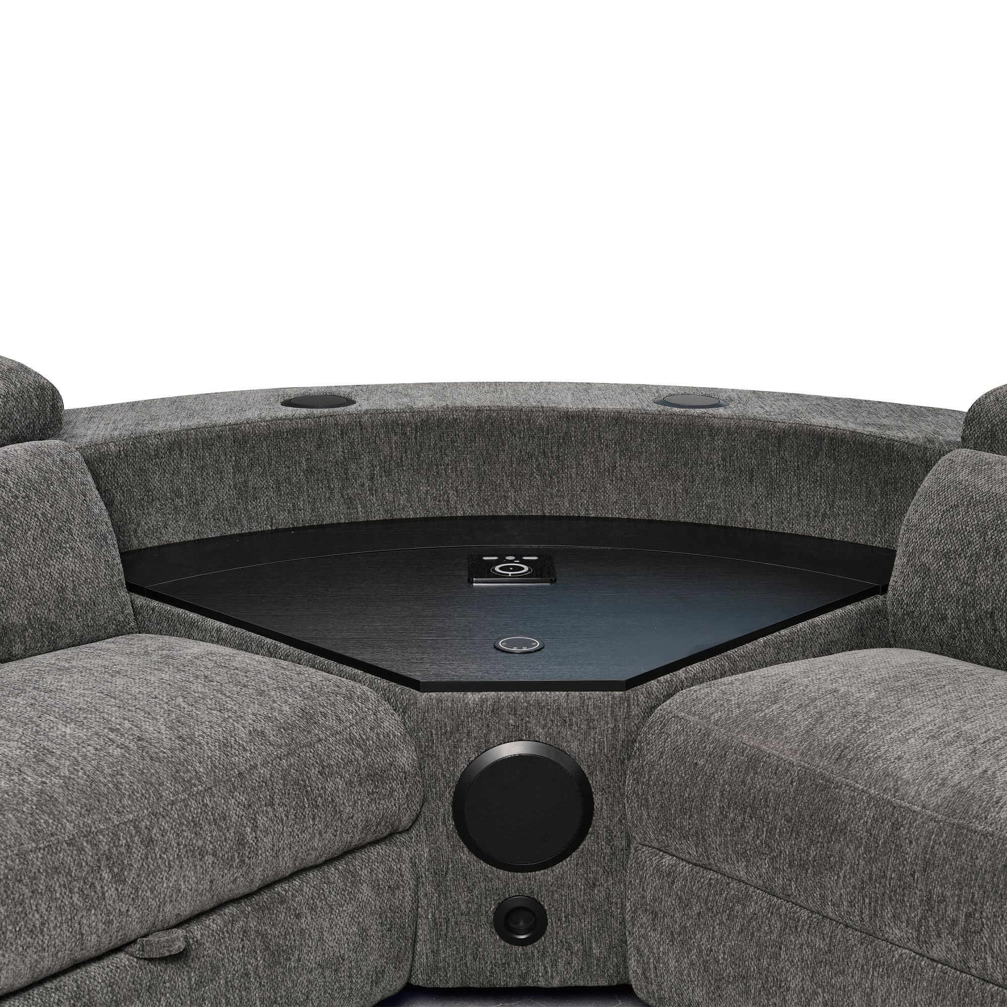 Power Recliner Fabric Sectional MC3028 Dark Gray