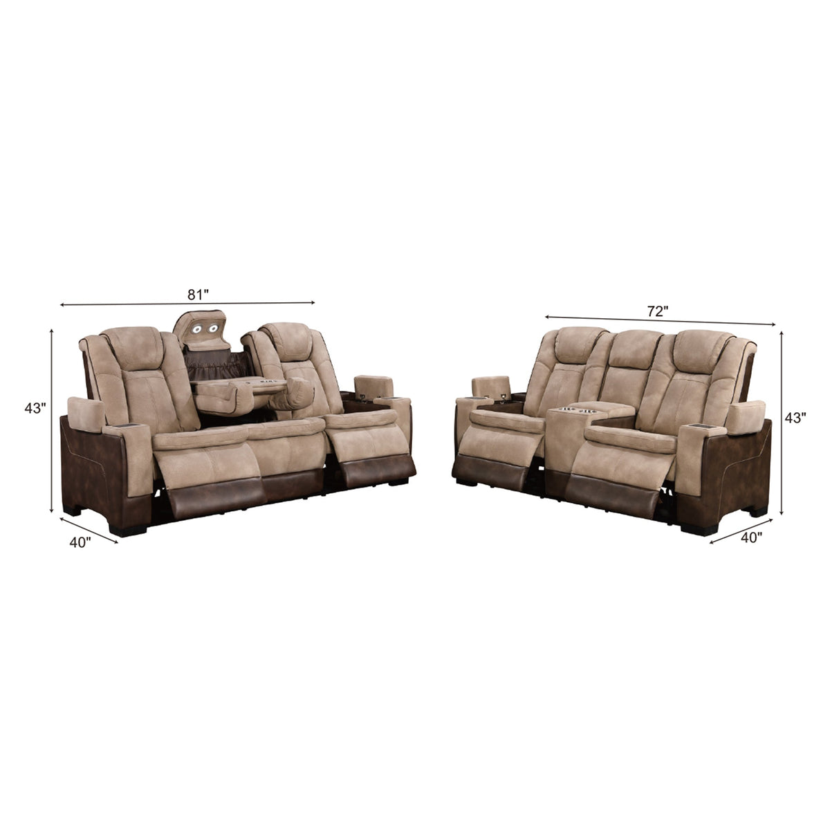 Charlie Brown Power Recliner Sofa Set