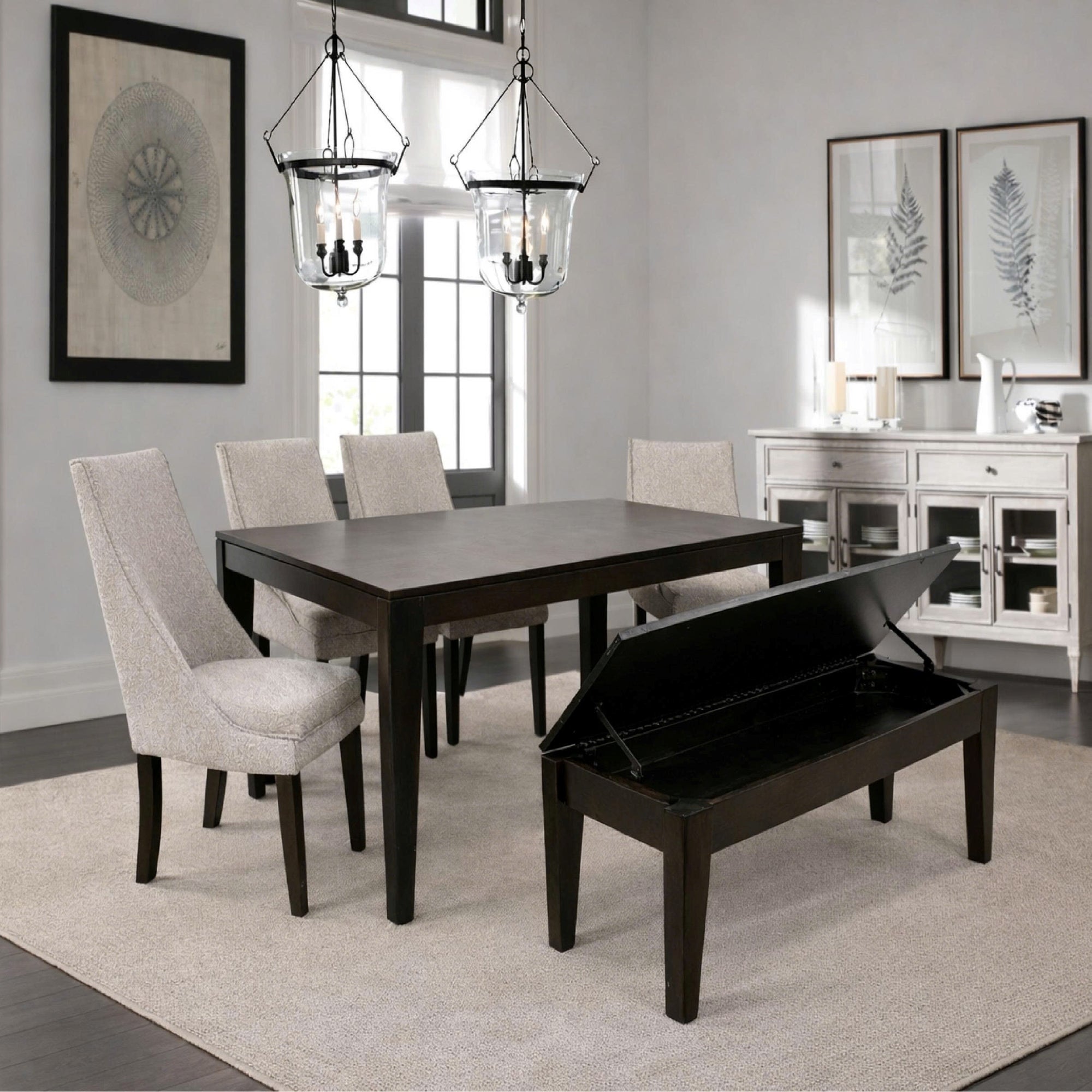 DINING BENCH WITH HIDDEN STORAGE