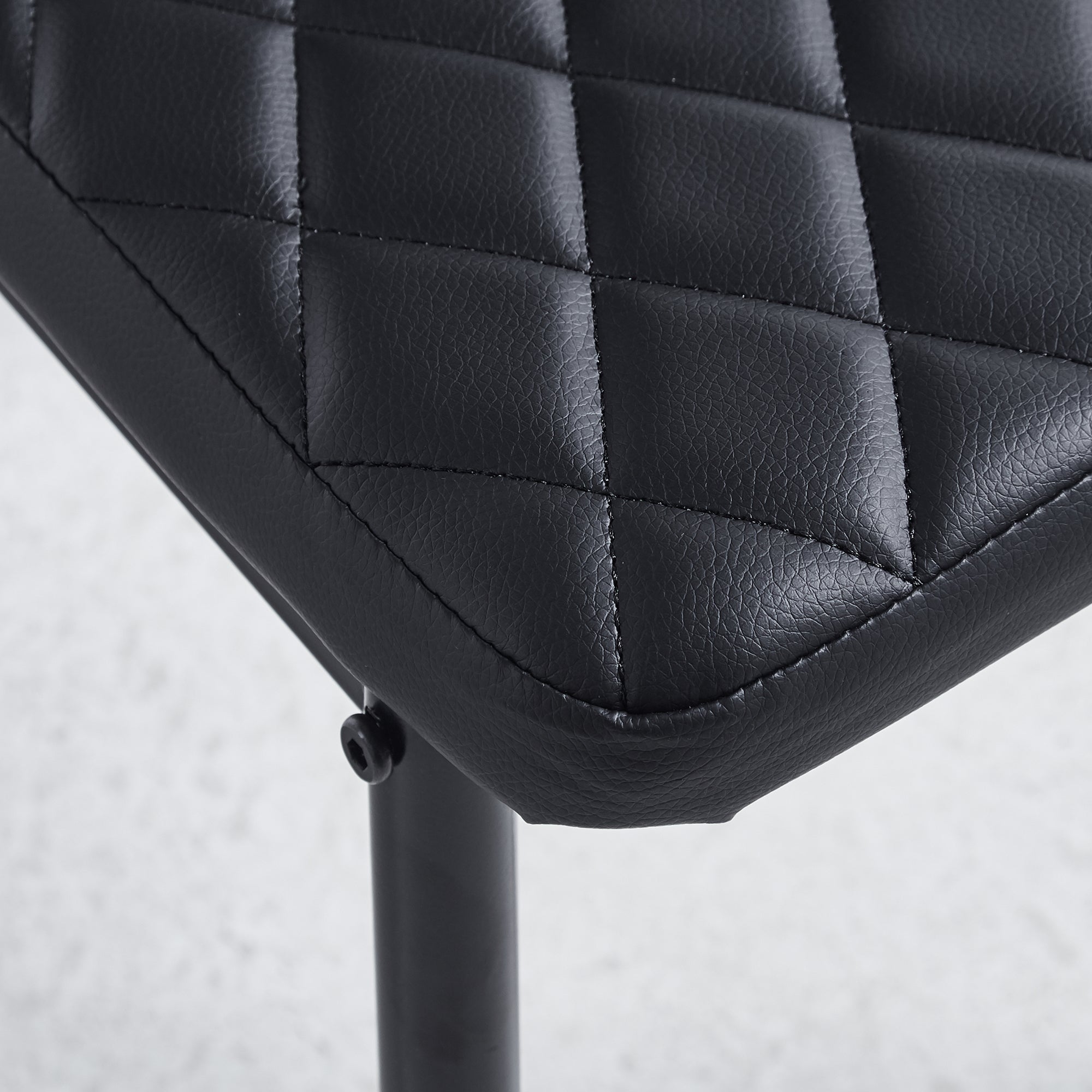 Black Quilted High-Back Dining Chairs - Black Legs
