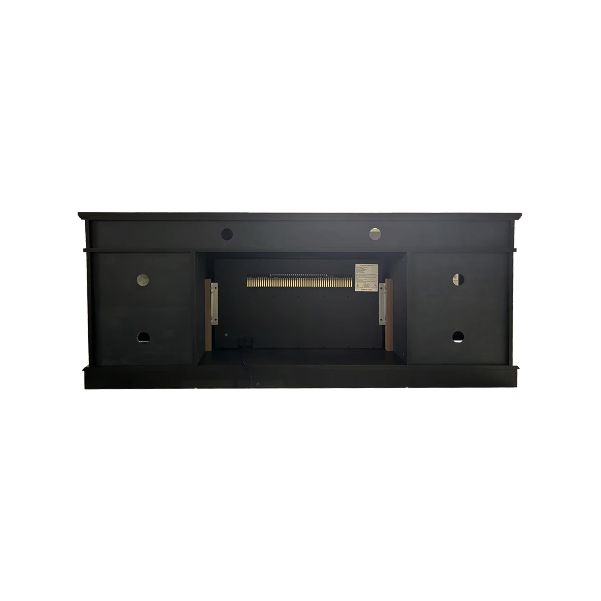 72"Charcoal Okoume Veneer Fireplace TV Stand