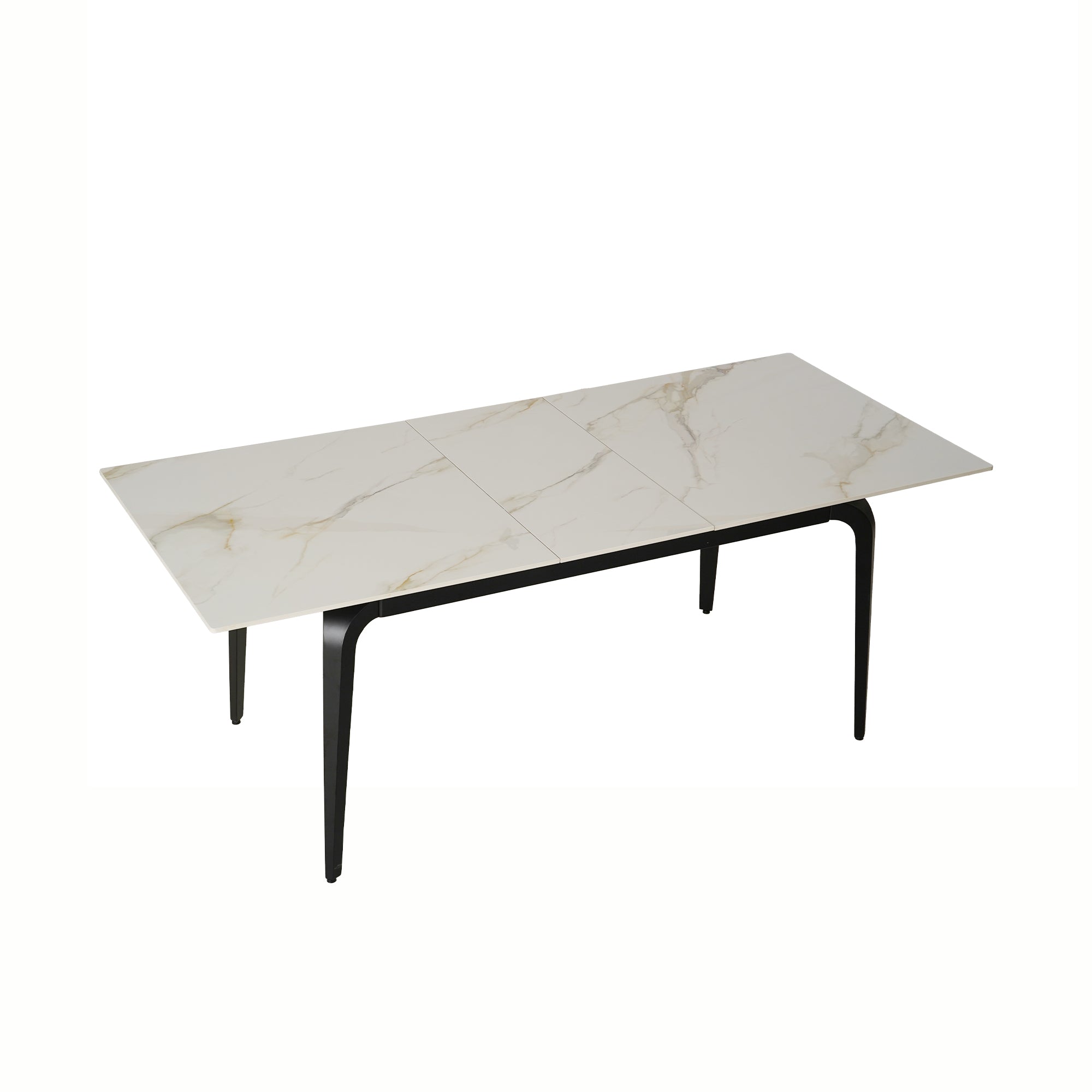 63″-79″ Extendable Sintered Stone Dining Table with Pedestal Base