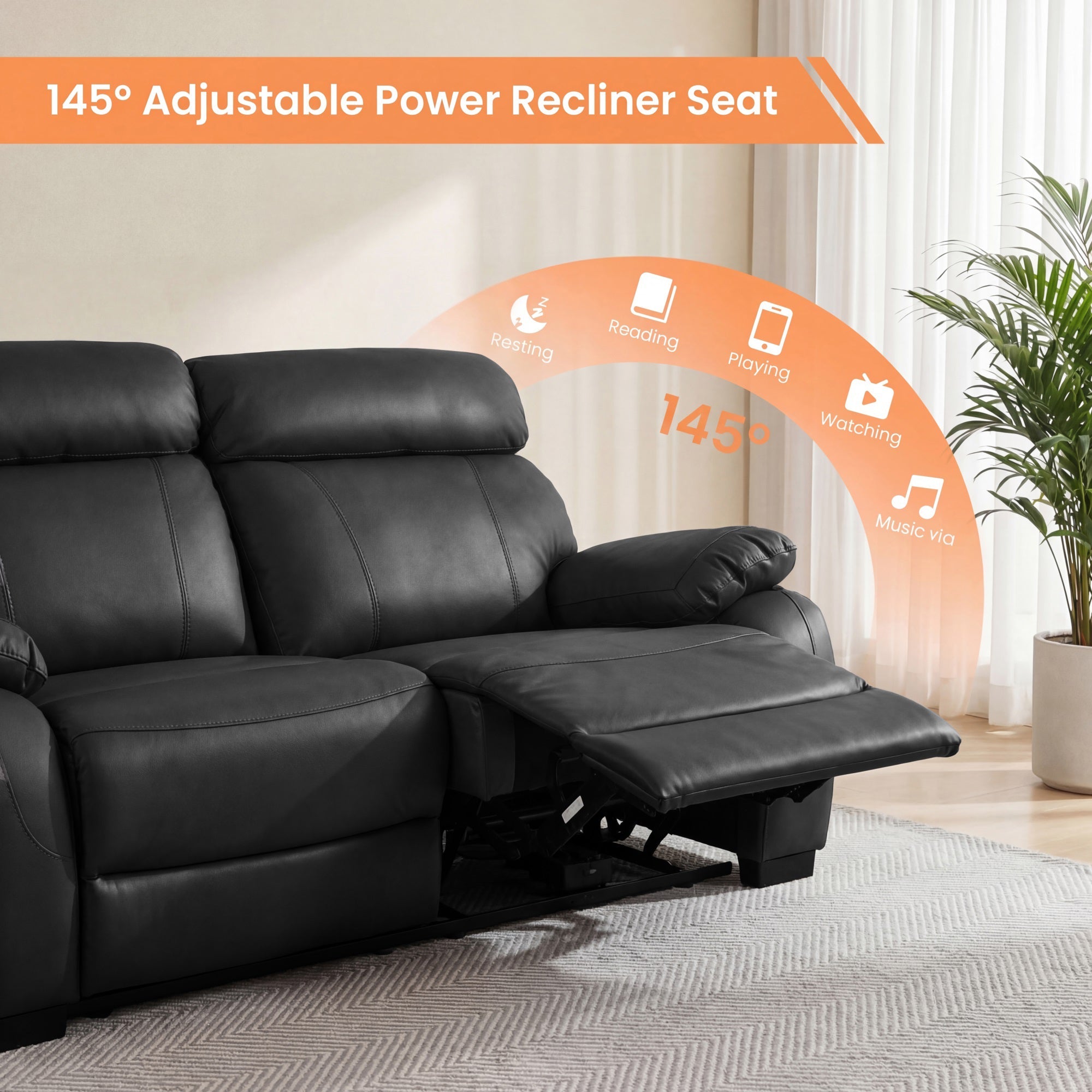 Harry Black Power Recliner Sofa & Loveseat