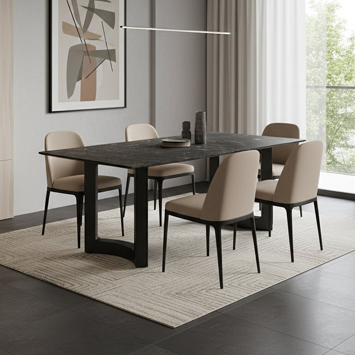 Luxurious stone dining table（Platinum diamond）