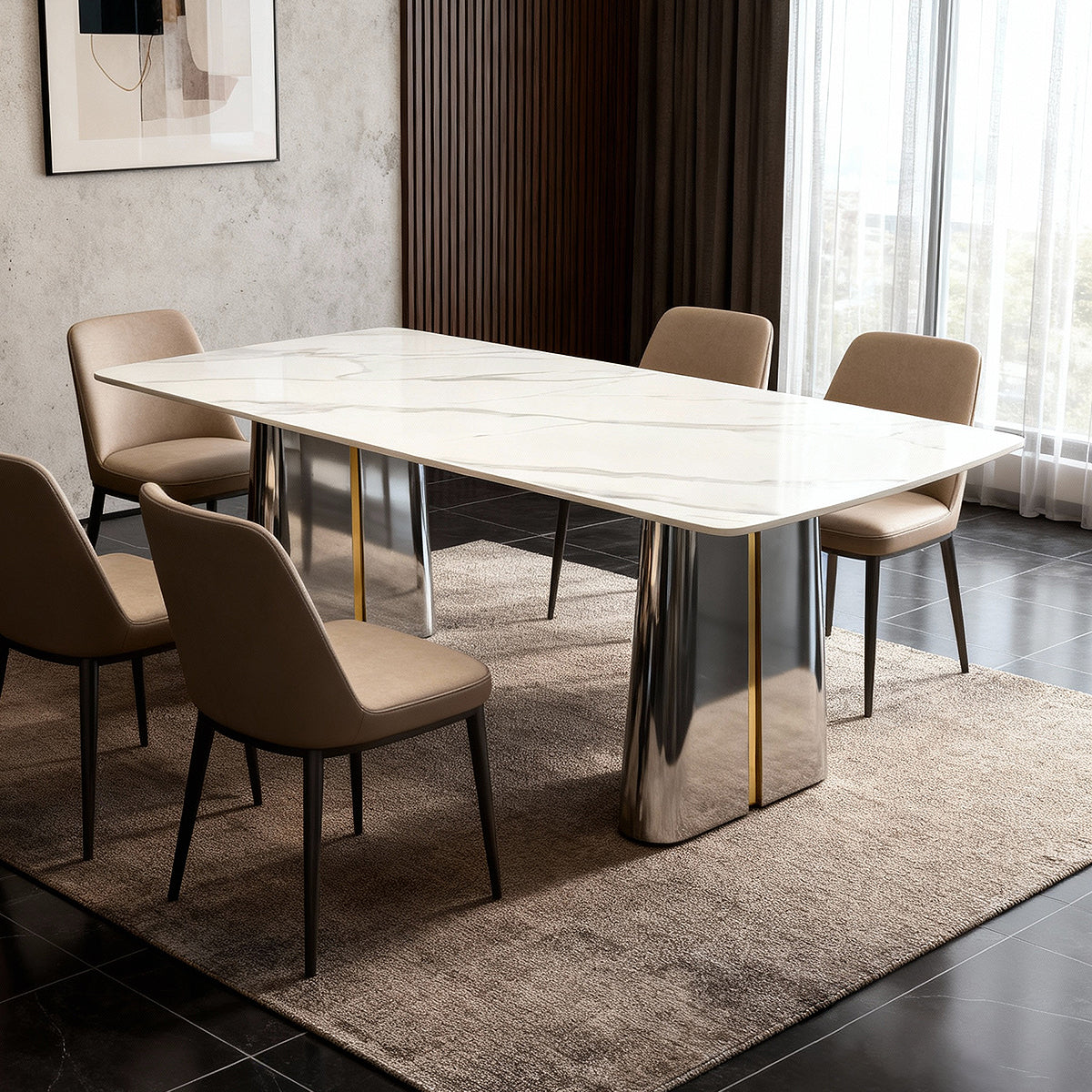 Rock plate dining table