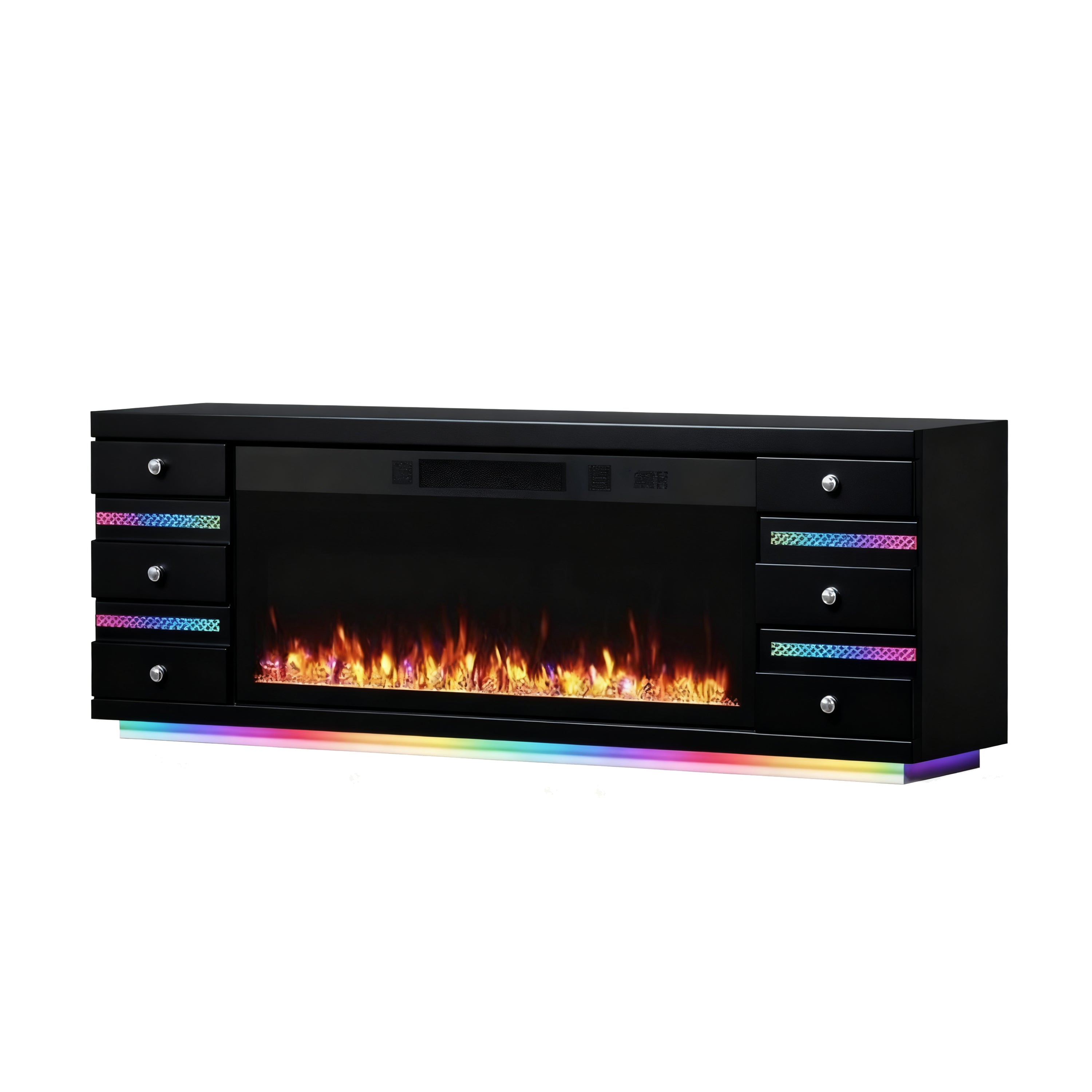 VANITII Multi-Flame Colors TV Stand LED Fireplace