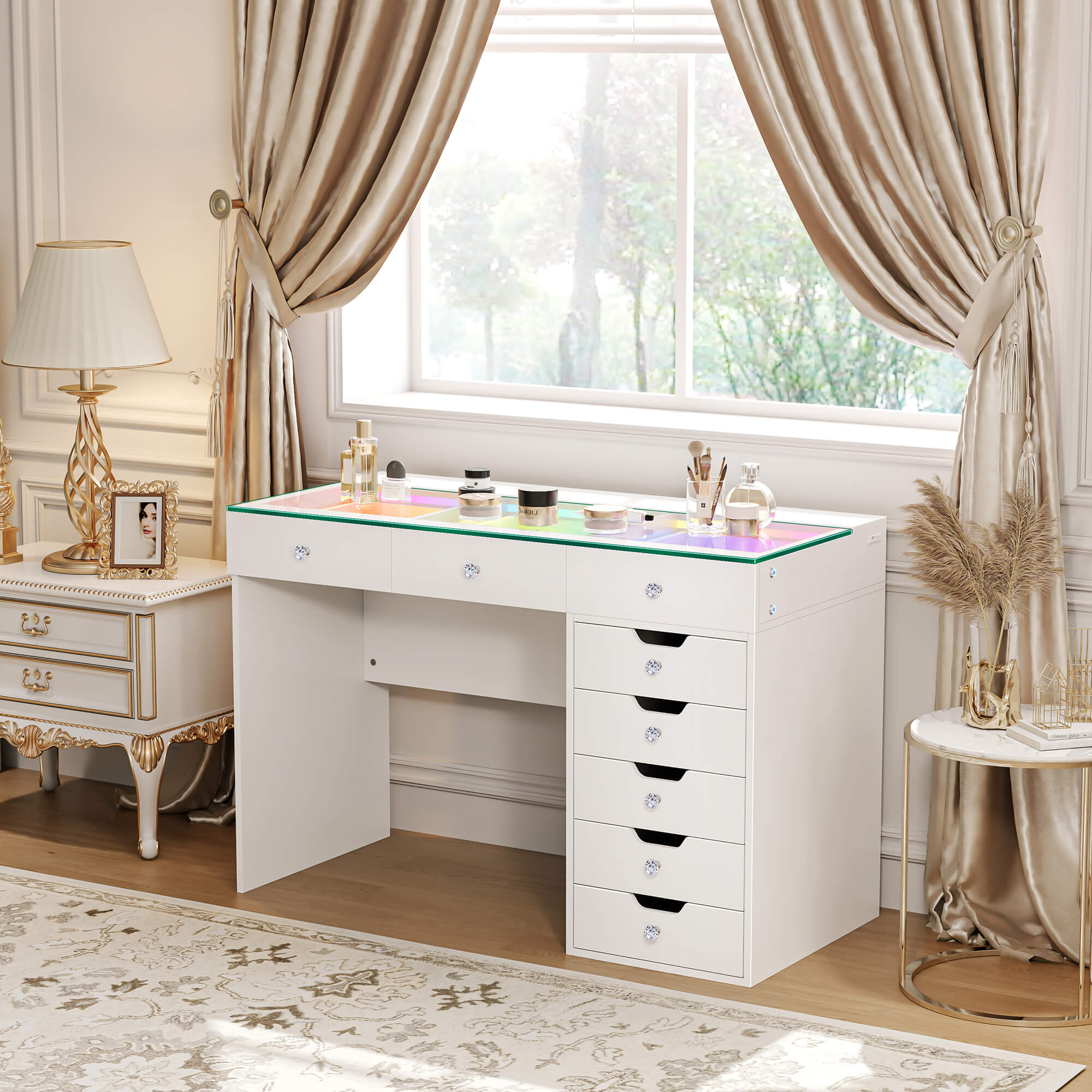 VANITII Diana Vanity Desk Pro- 8 Storage Drawers