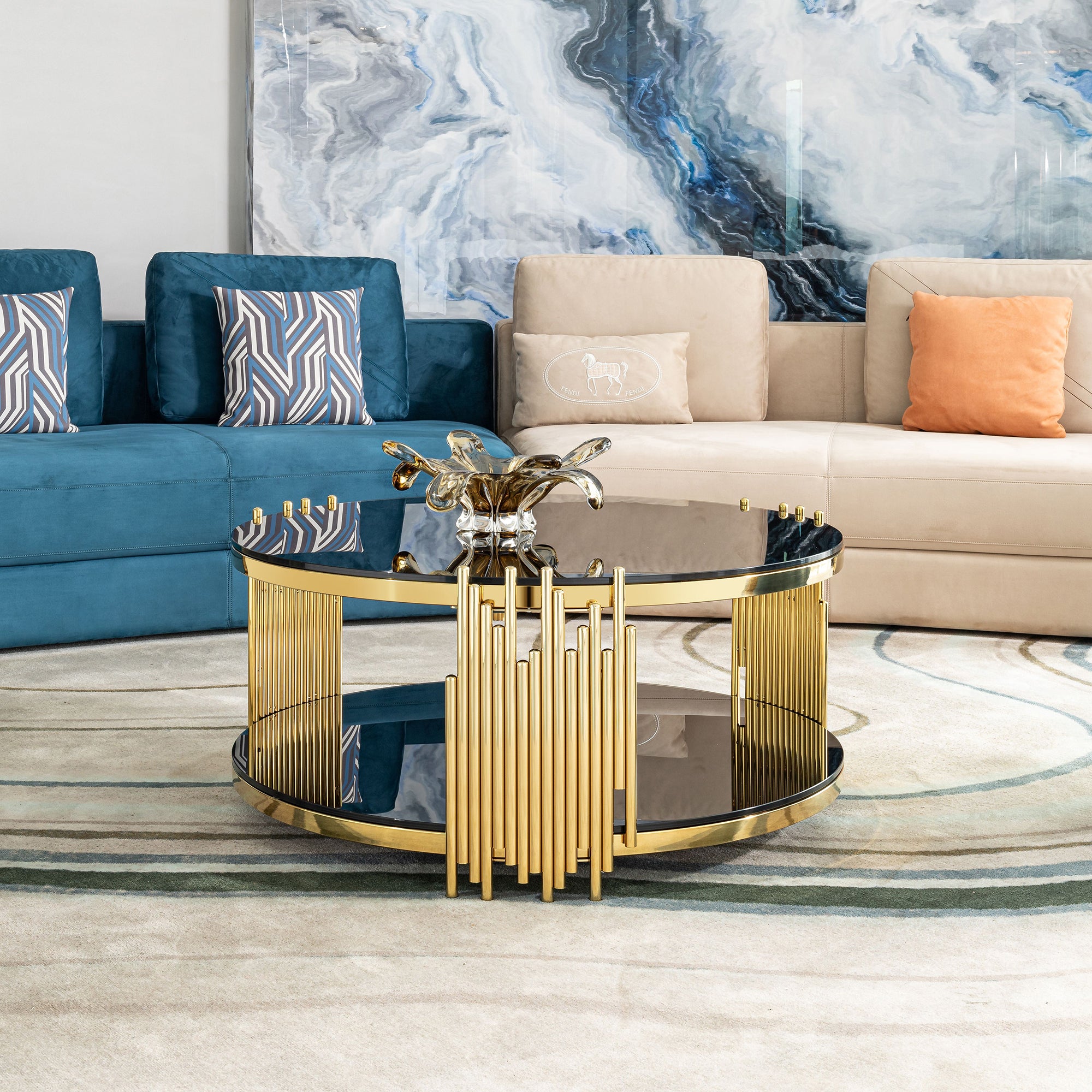 stainless steel coffee table